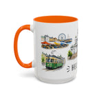 Helsinki Illustrated Travel Mug | City Souvenir Accent Coffee Mug | 11oz 15oz Ceramic Cup