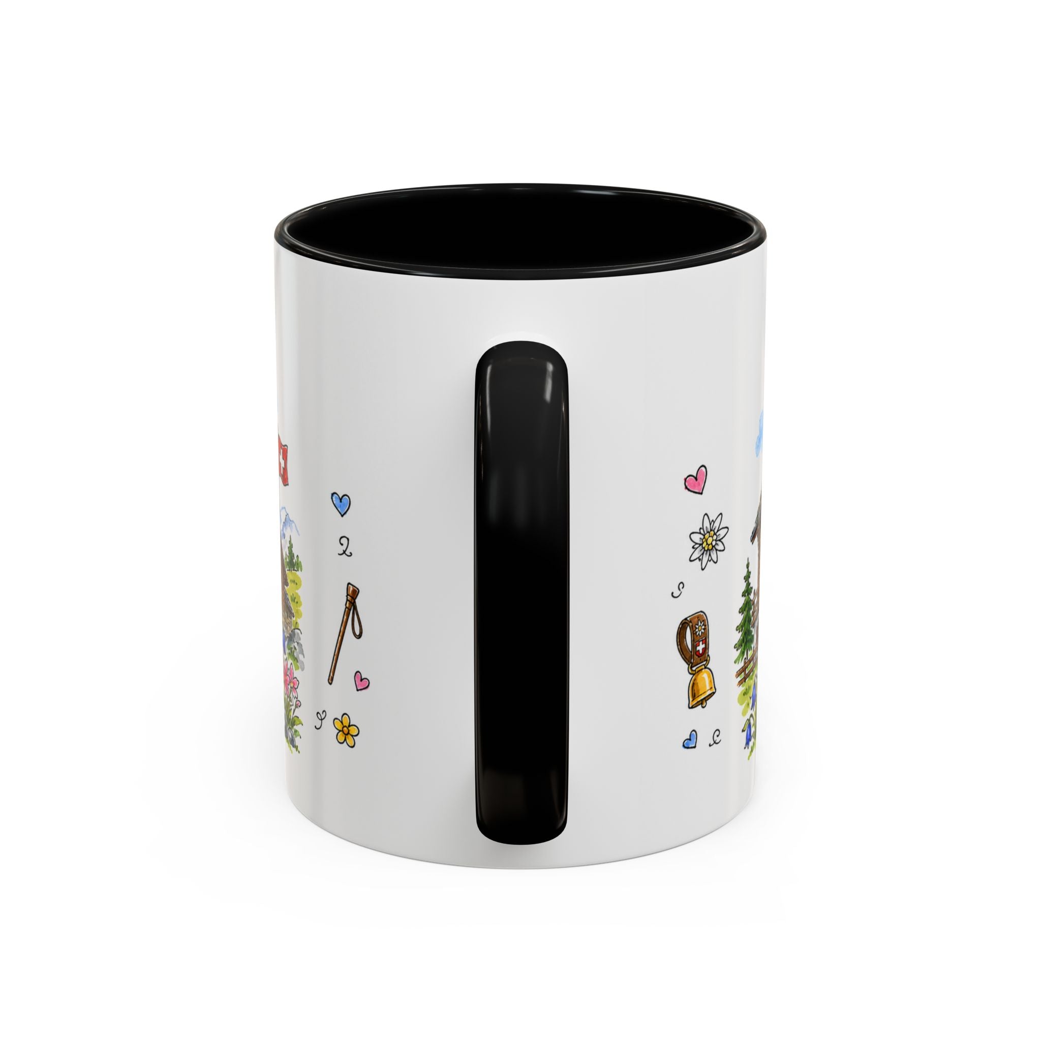 Zermatt Illustrated Travel Mug | Switzerland Souvenir Accent Coffee Mug | 11oz 15oz Ceramic Cup