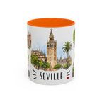 Seville Illustrated Travel Mug | City Souvenir Accent Coffee Mug | 11oz 15oz Ceramic Cup