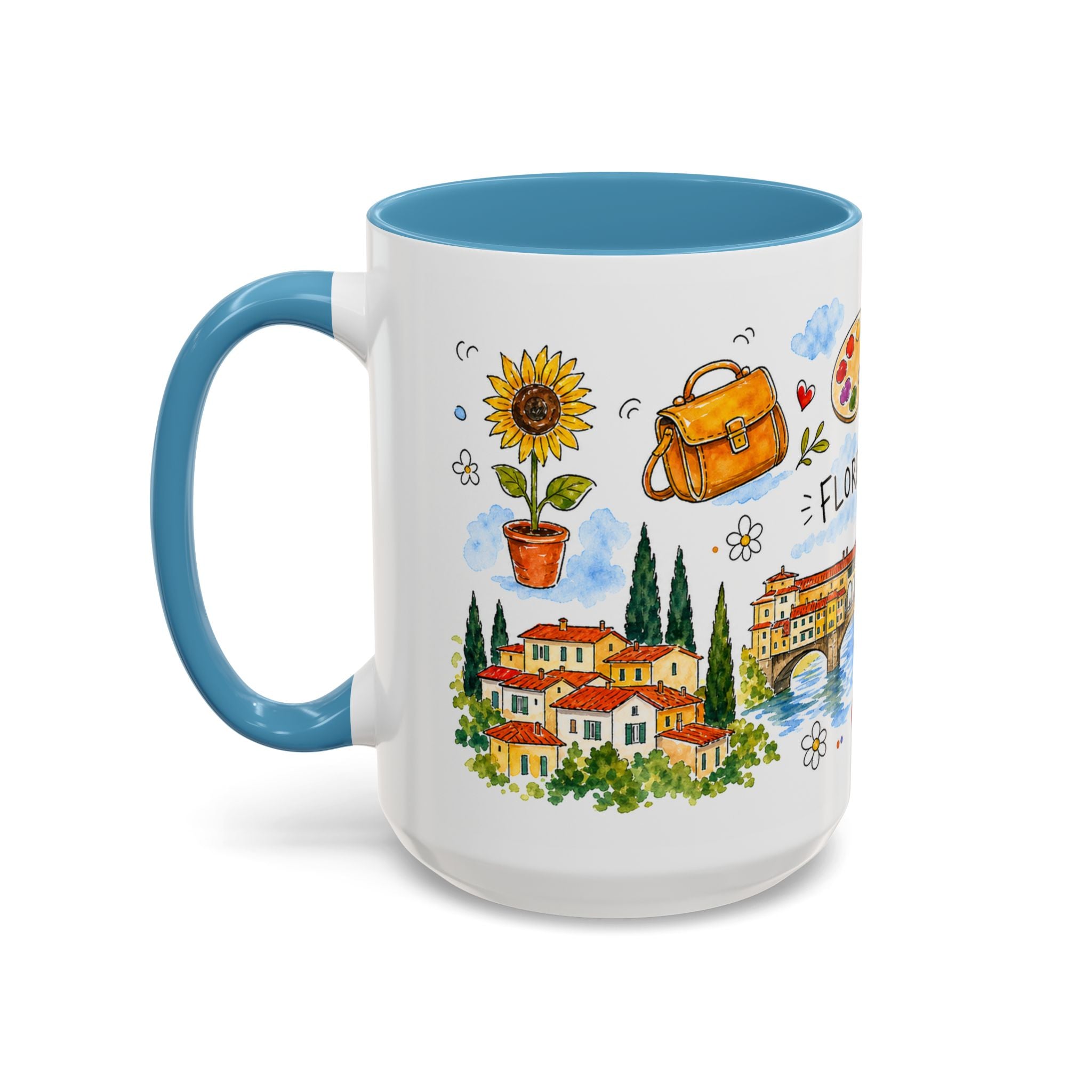 Florence Travel Mug | European City Souvenir Accent Coffee Mug | 11oz 15oz Ceramic Cup