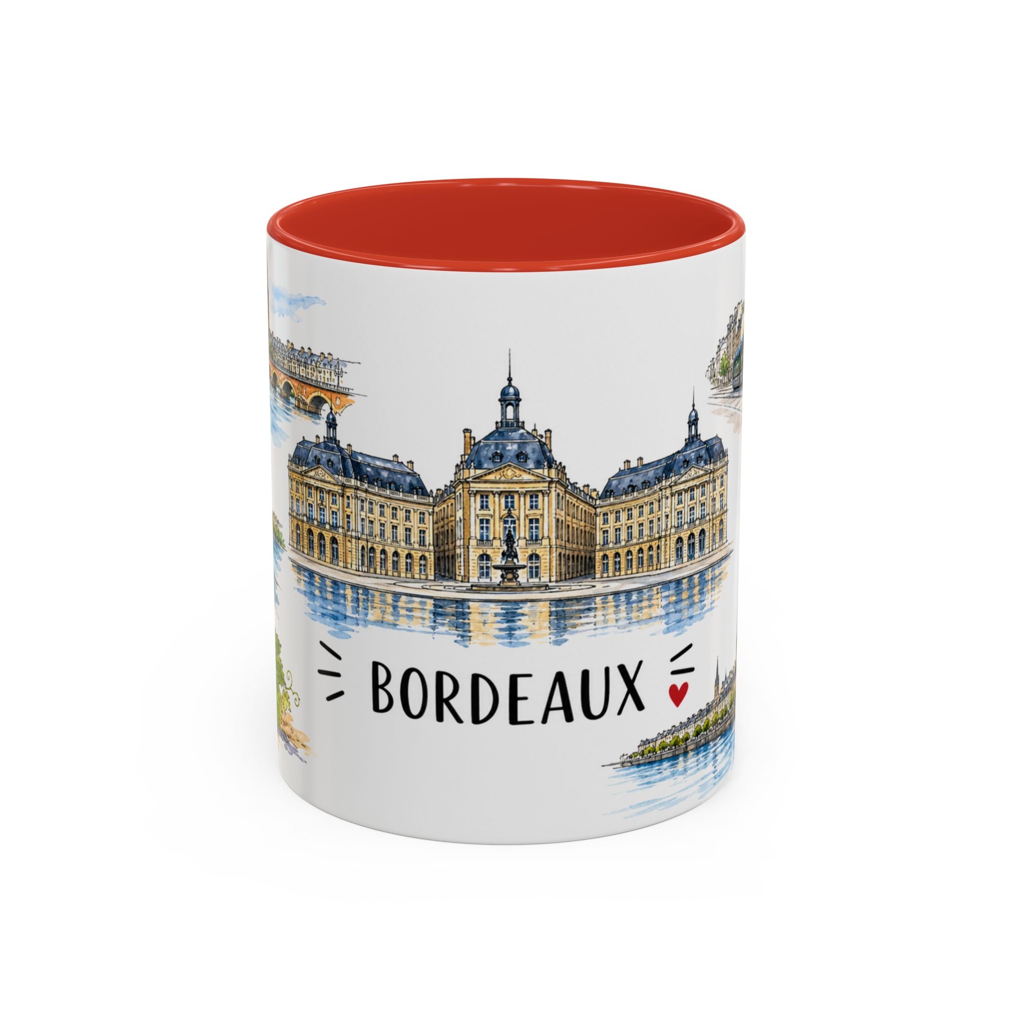 Bordeaux Illustrated Travel Mug | City Souvenir Accent Coffee Mug | 11oz 15oz Ceramic Cup