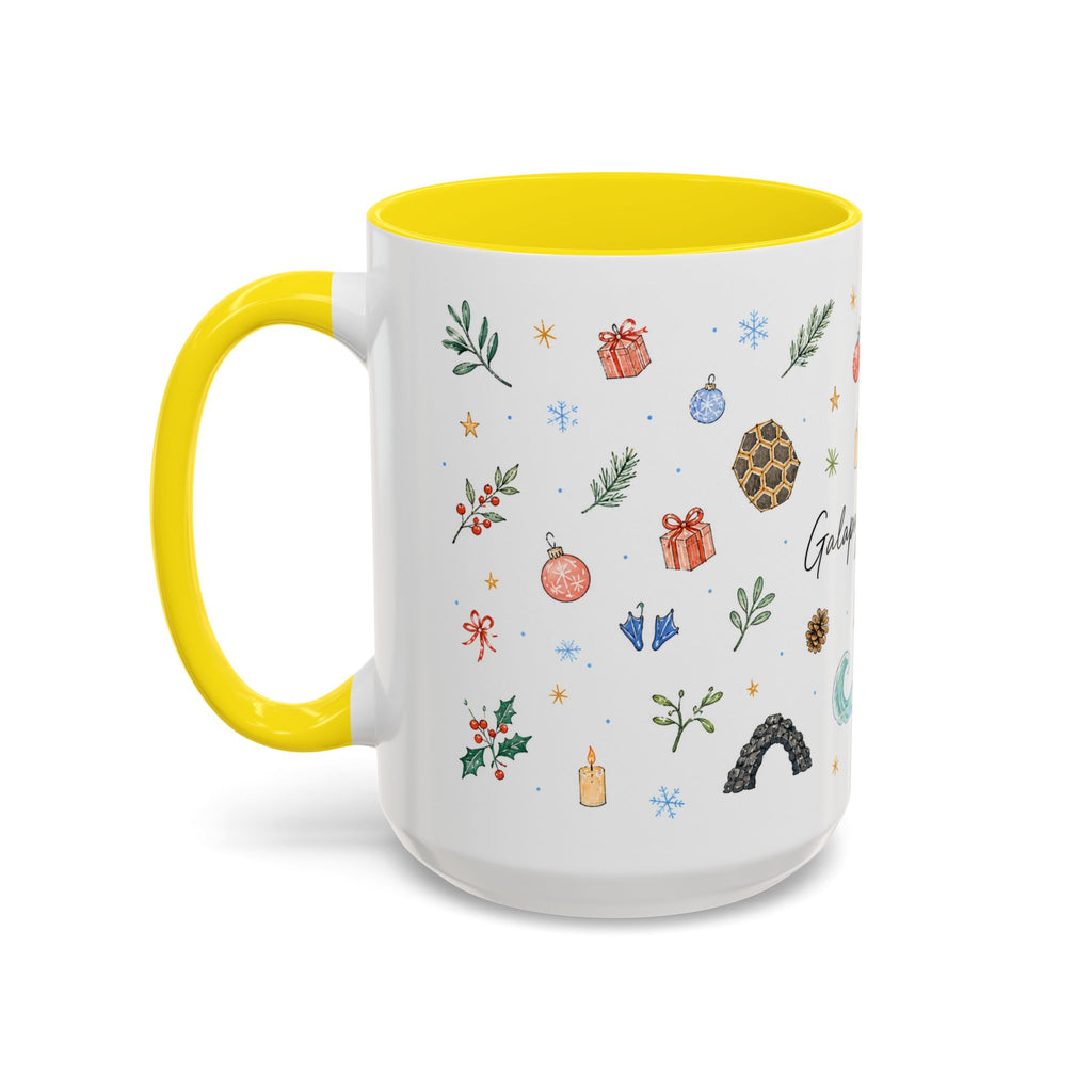 Galapagos Islands Christmas Mug | Watercolor Travel Souvenir | Holiday Gift | Accent Ceramic Coffee Cup 11oz 15oz