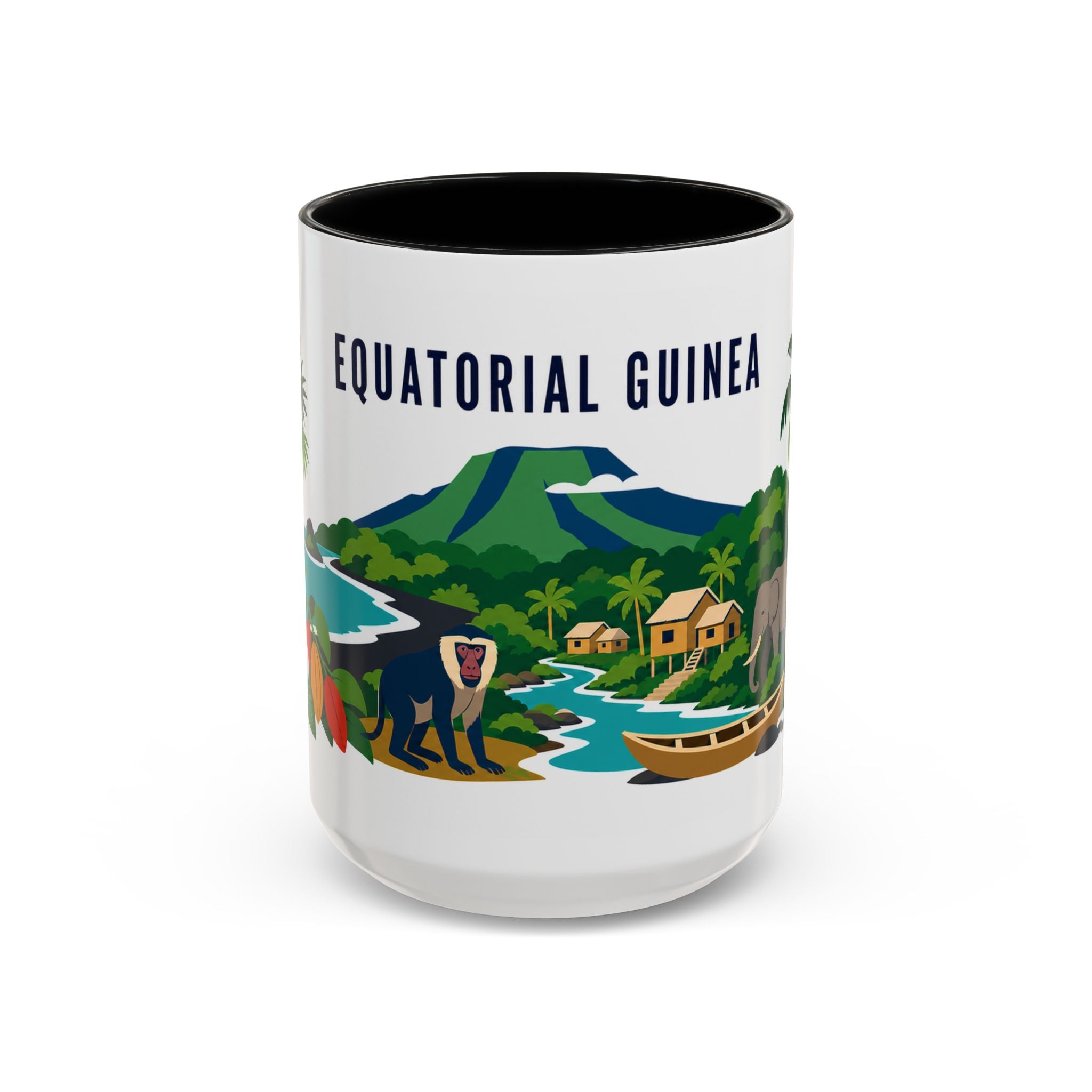 Equatorial Guinea Coffee Mug | Travel Souvenir Accent Mug | Country Gift Ceramic Cup 11oz 15oz