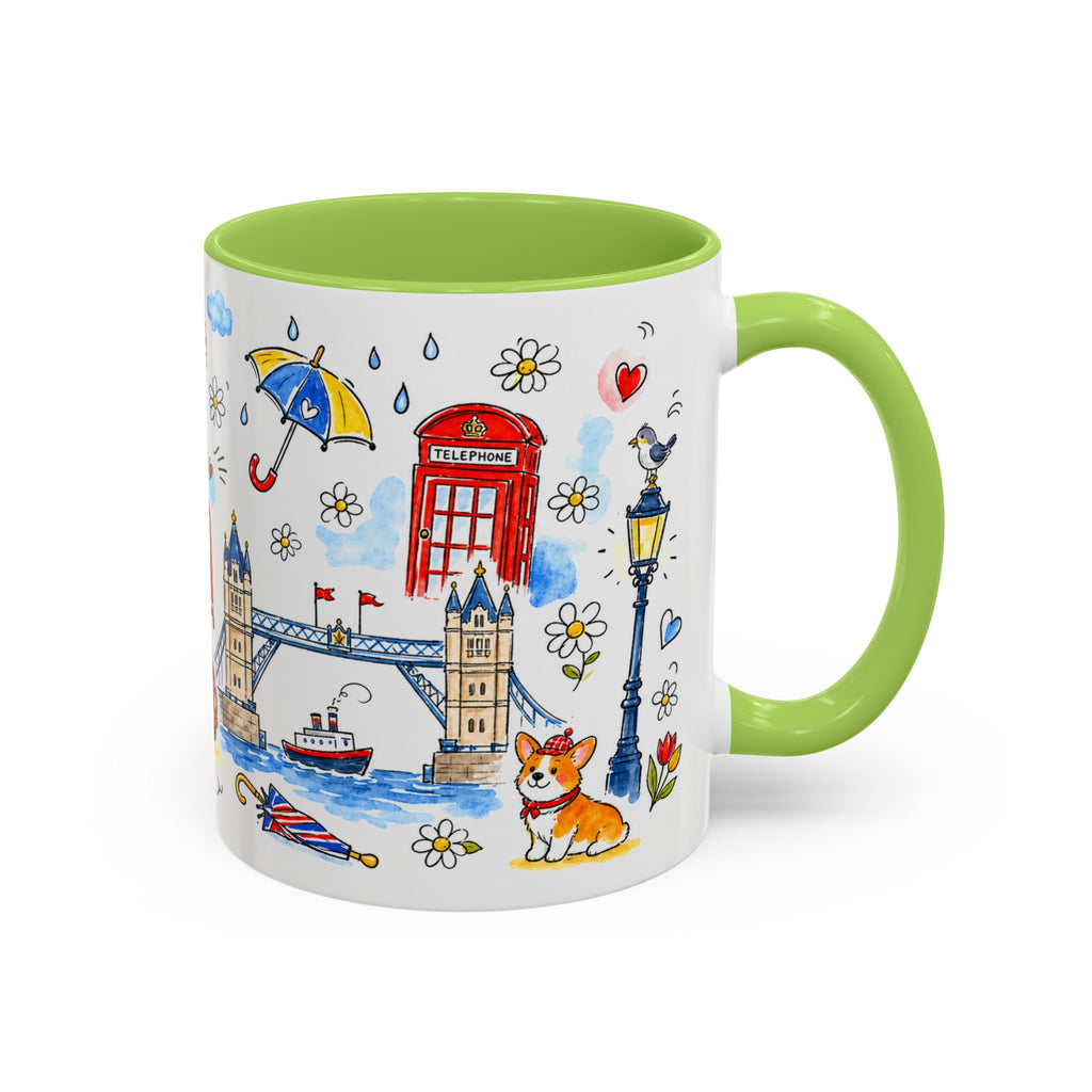 London Travel Mug | European City Souvenir Accent Coffee Mug | 11oz 15oz Ceramic Cup