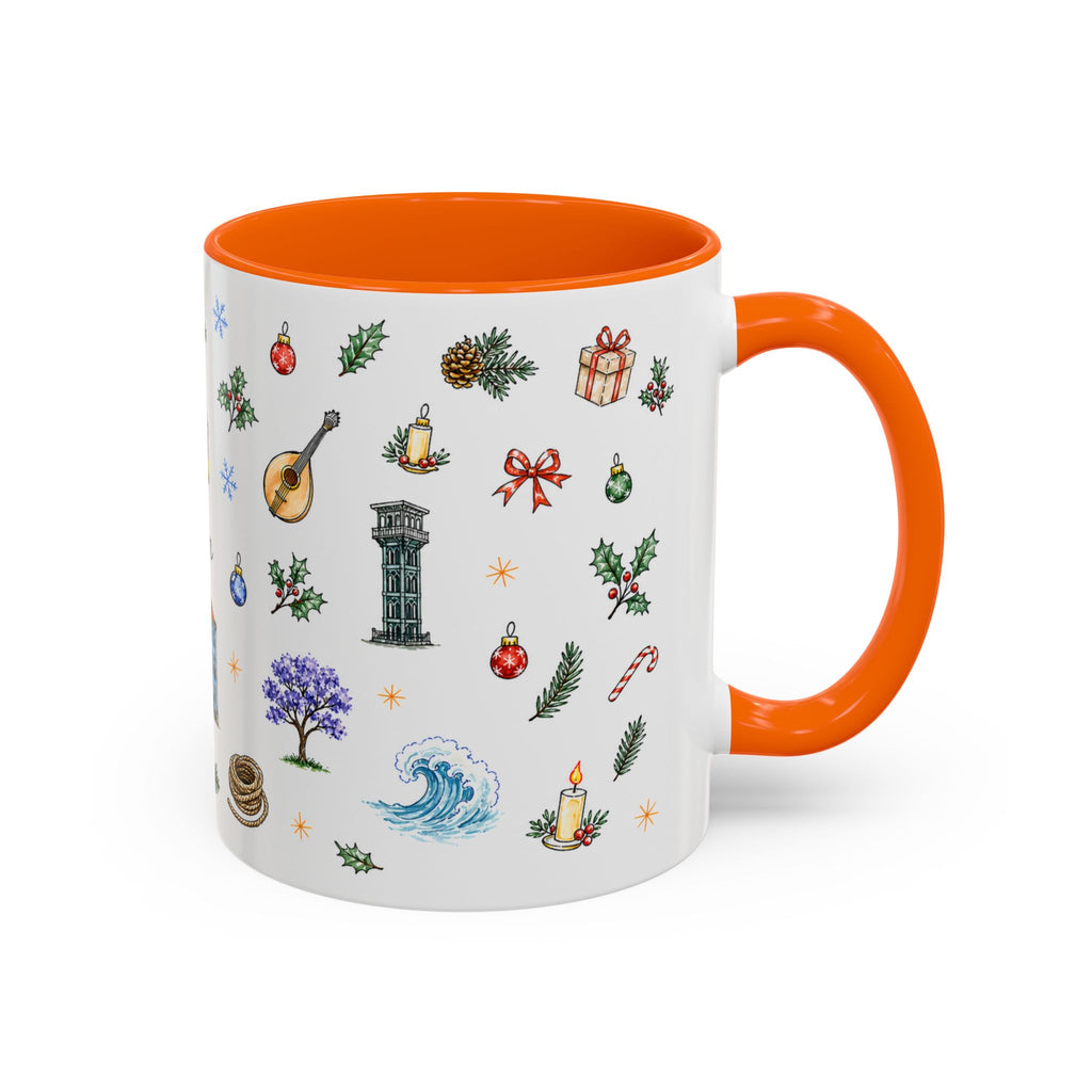 Lisbon Christmas Mug | Watercolor City Souvenir | Ceramic Coffee Cup 11oz 15oz