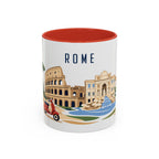 Rome Coffee Mug | Italy Travel Souvenir | Porcelain Decal City Gift | 11oz 15oz Accent Mug