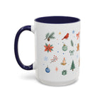 Woodland Christmas Mug | Deer Bird Watercolor Holiday Gift | Accent Cup 11oz 15oz
