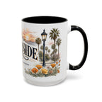 Riverside Coffee Mug | United States Travel Souvenir | Vintage Illustrated City Gift | 11 oz 15 oz Accent Mug