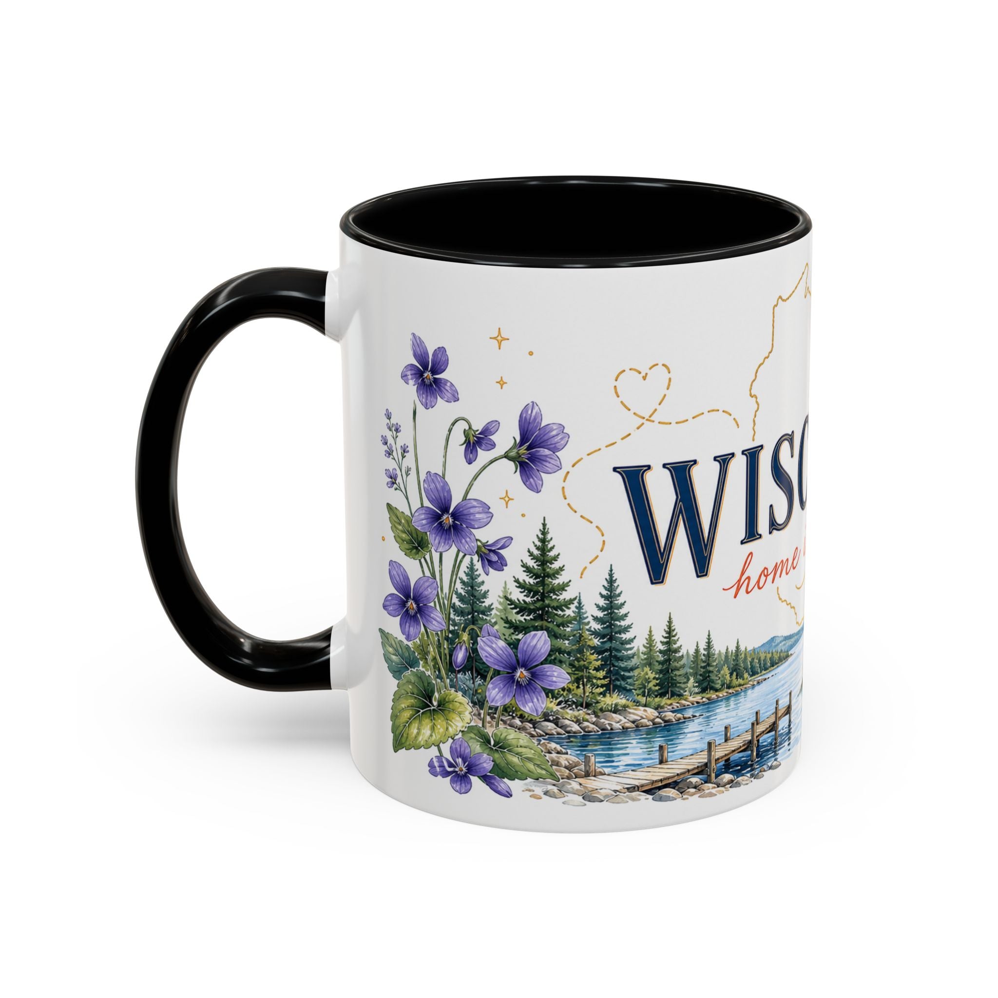 Wisconsin Home State Mug | Moving Away Gift | Long Distance Friendship Coffee Cup | 11oz 15oz Accent Mug