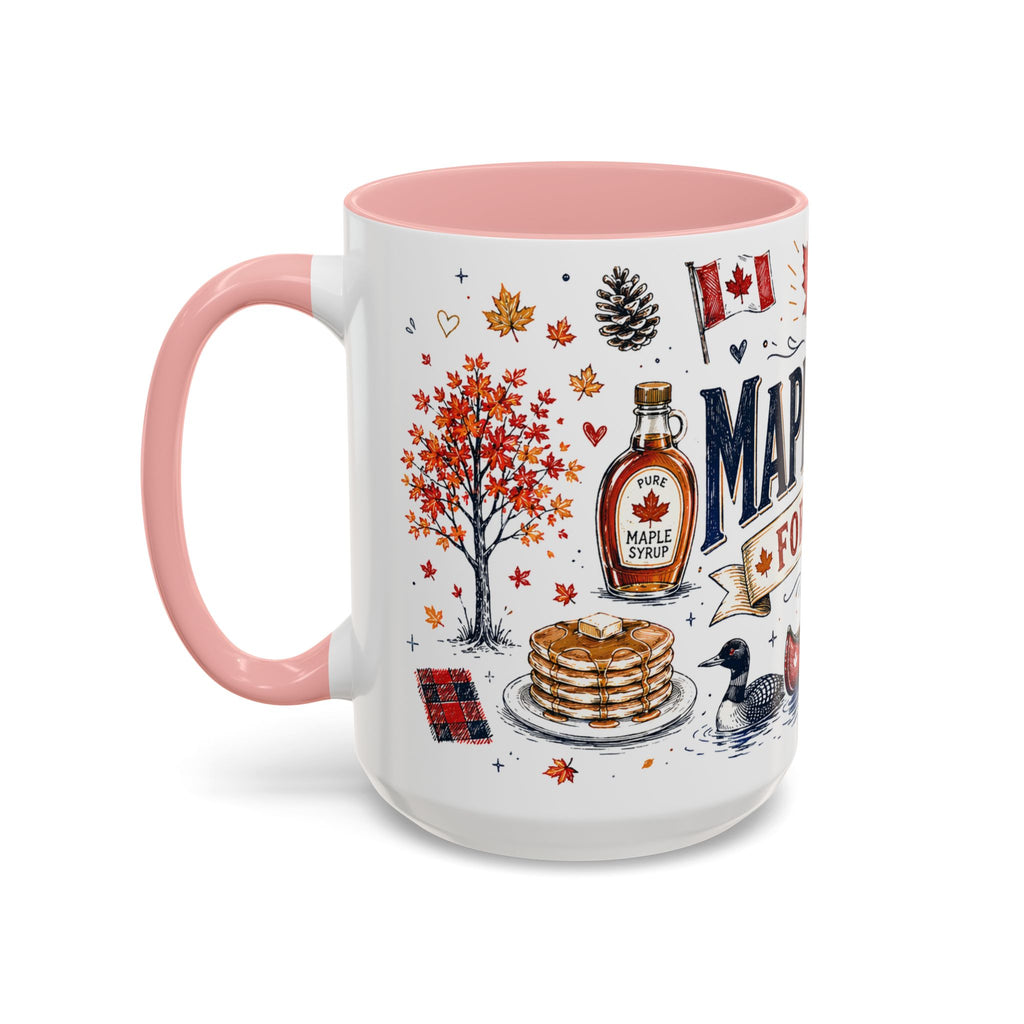 Maple Leaf Forever Coffee Mug | Canadian Pride Gift | Accent Color Ceramic 11oz 15oz