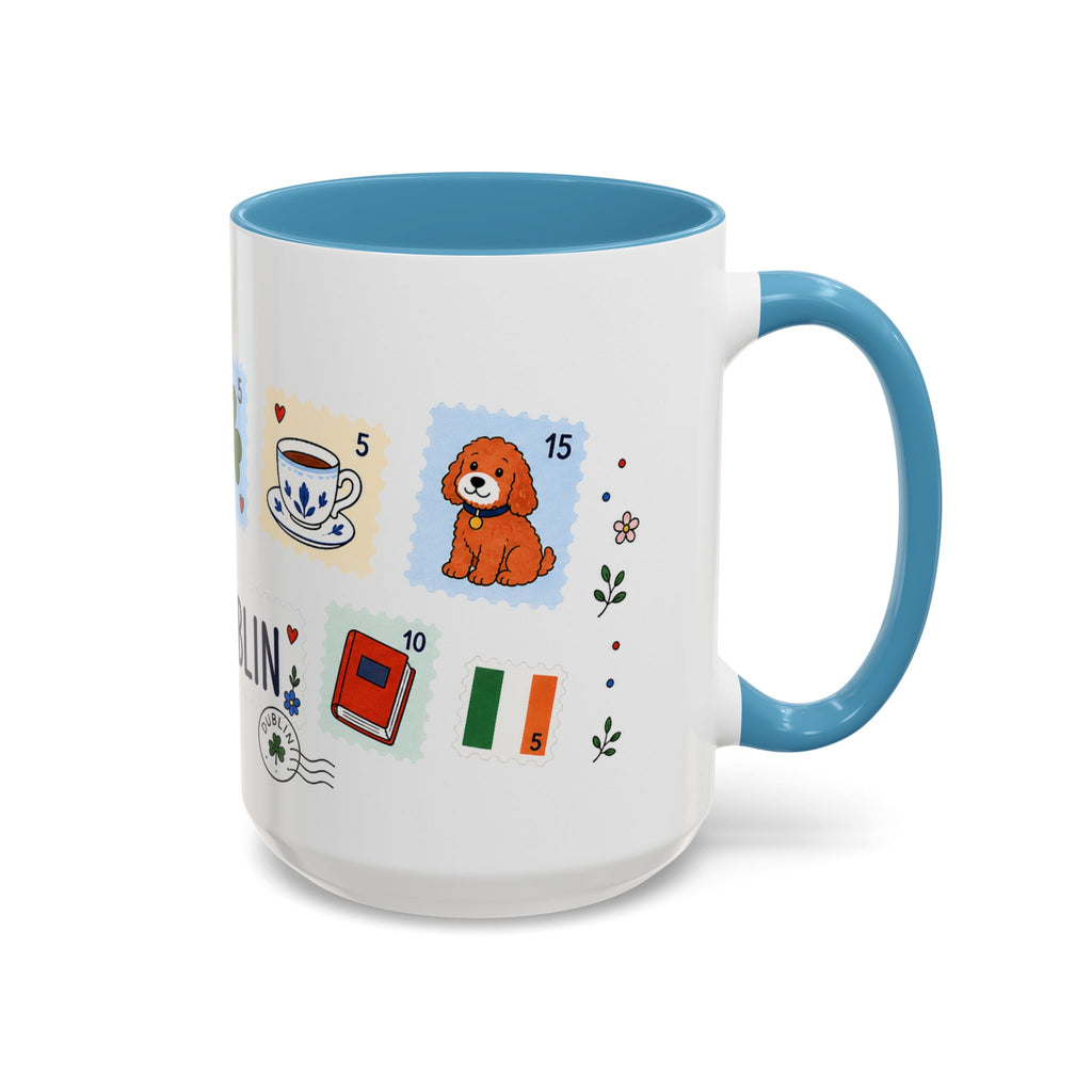 Dublin Coffee Mug | Postage Stamp Collage Mug | Travel Souvenir Accent Cup 11oz 15oz