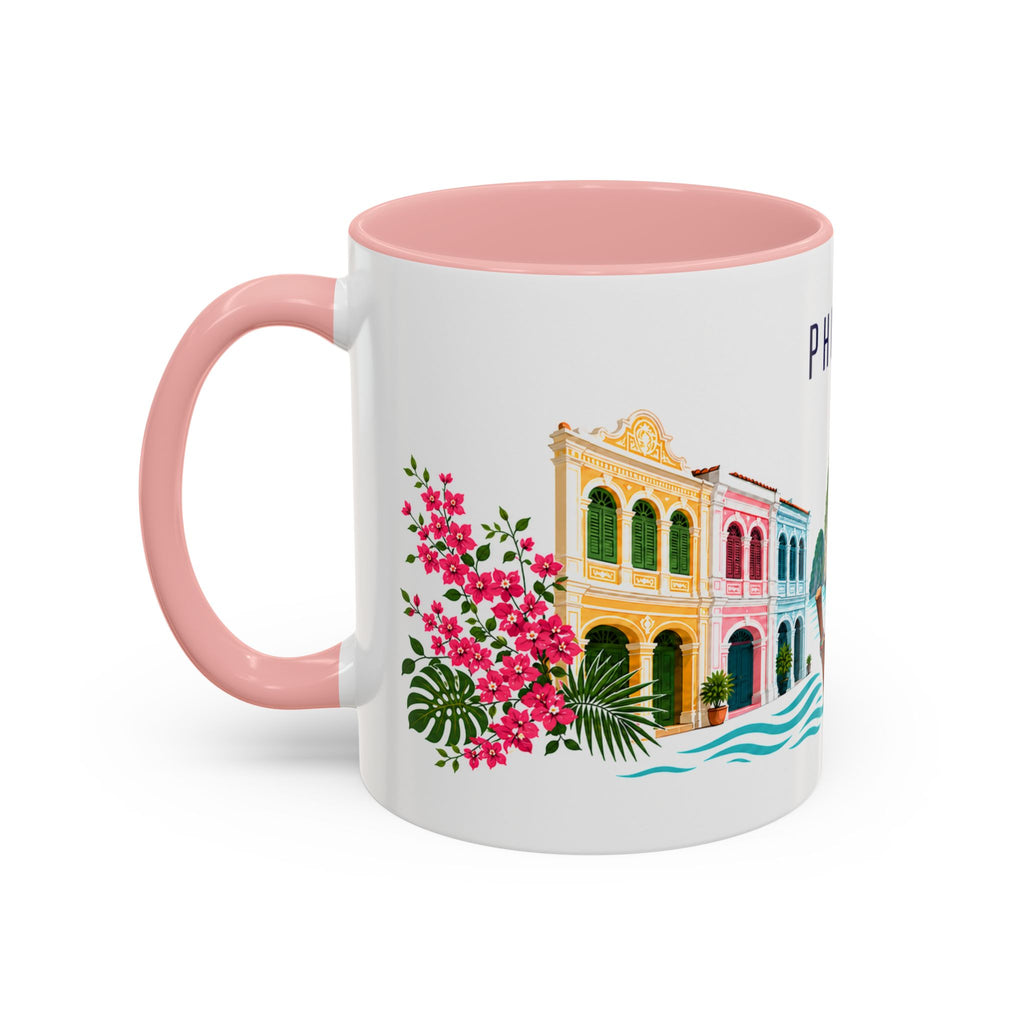 Phuket Coffee Mug | Thailand Travel Souvenir | Porcelain Decal City Gift | 11oz 15oz Accent Mug