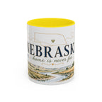 Nebraska State Mug | Moving Away, Long Distance Friendship Gift | Botanical Landscape Accent Mug