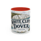 White Cliffs of Dover Mug, England Travel Souvenir, Bucket List Gift, Accent Ceramic Coffee Mug 11oz 15oz