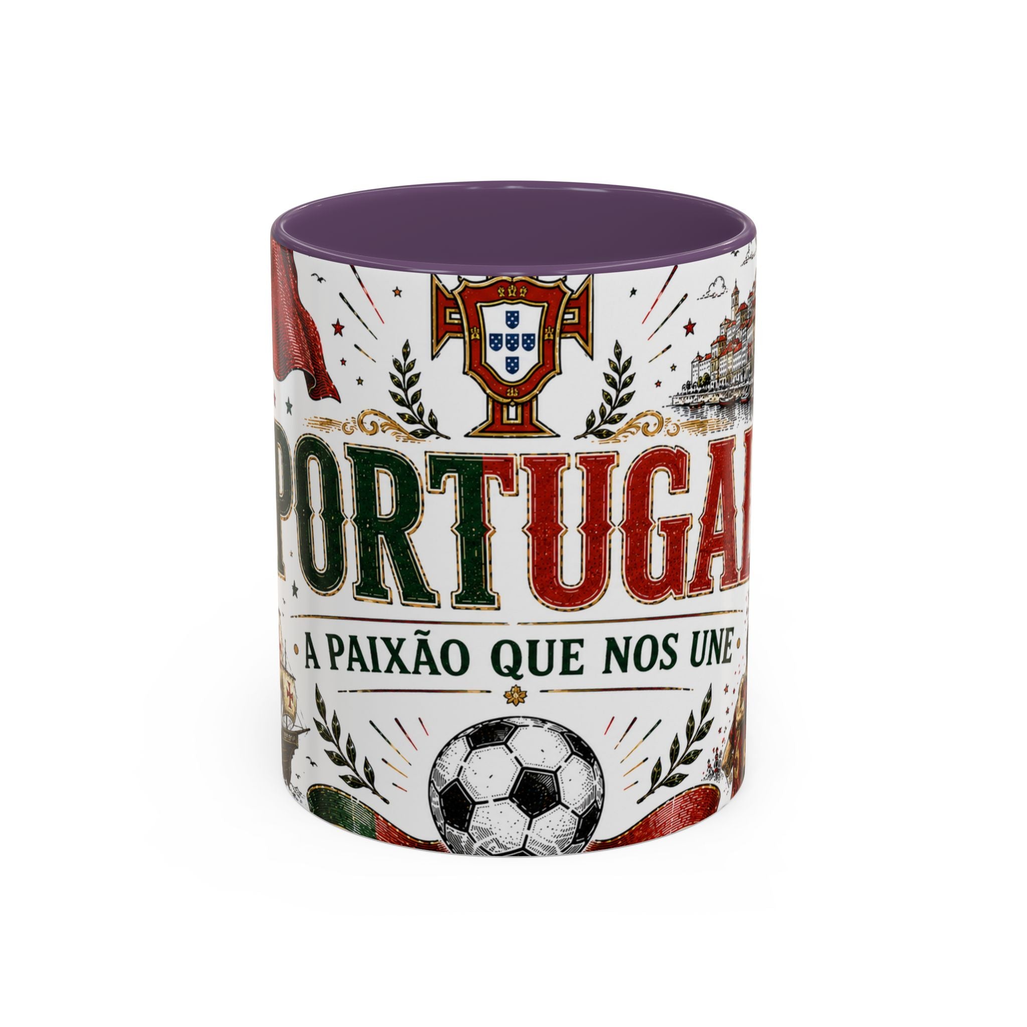 Portugal Soccer Coffee Mug | World Cup Fan Gift | Accent Color Ceramic 11oz 15oz Match Day Cup