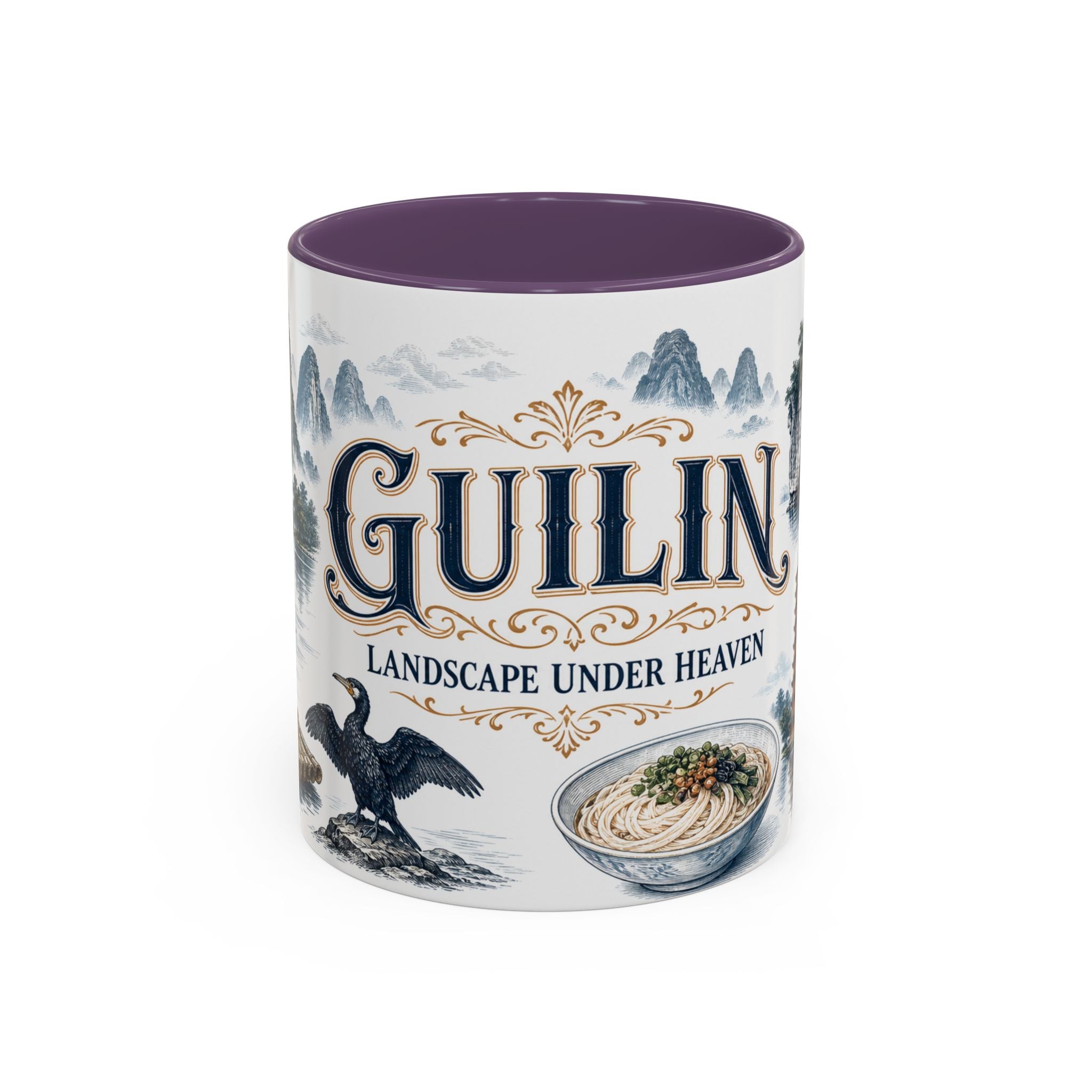 Guilin Coffee Mug | China Travel Souvenir | Vintage Illustrated City Gift | 11 oz 15 oz Accent Mug