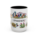 Phoenix Illustrated Travel Mug | City Souvenir Accent Coffee Mug | 11oz 15oz Ceramic Cup