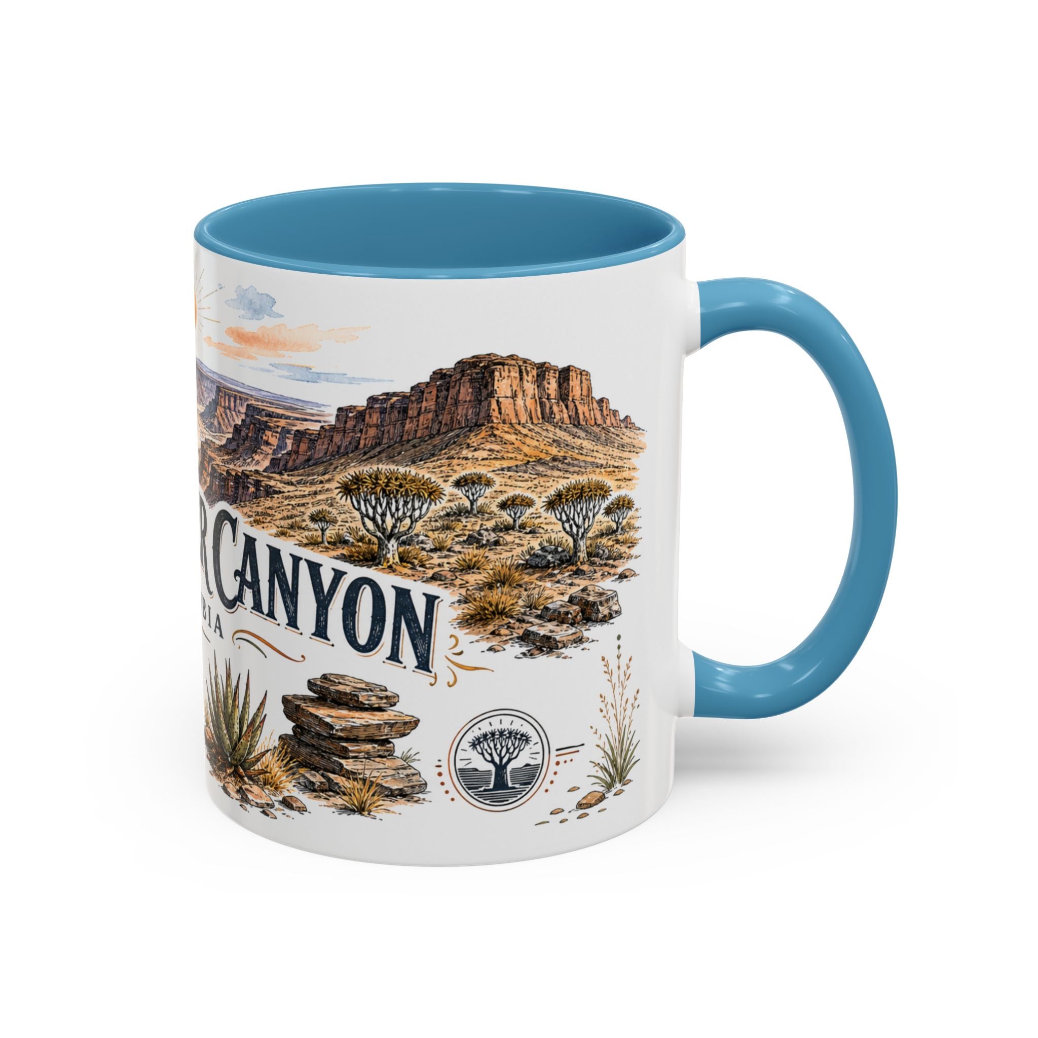 Fish River Canyon Mug, Namibia Travel Souvenir, Bucket List Gift, Accent Ceramic Coffee Mug 11oz 15oz