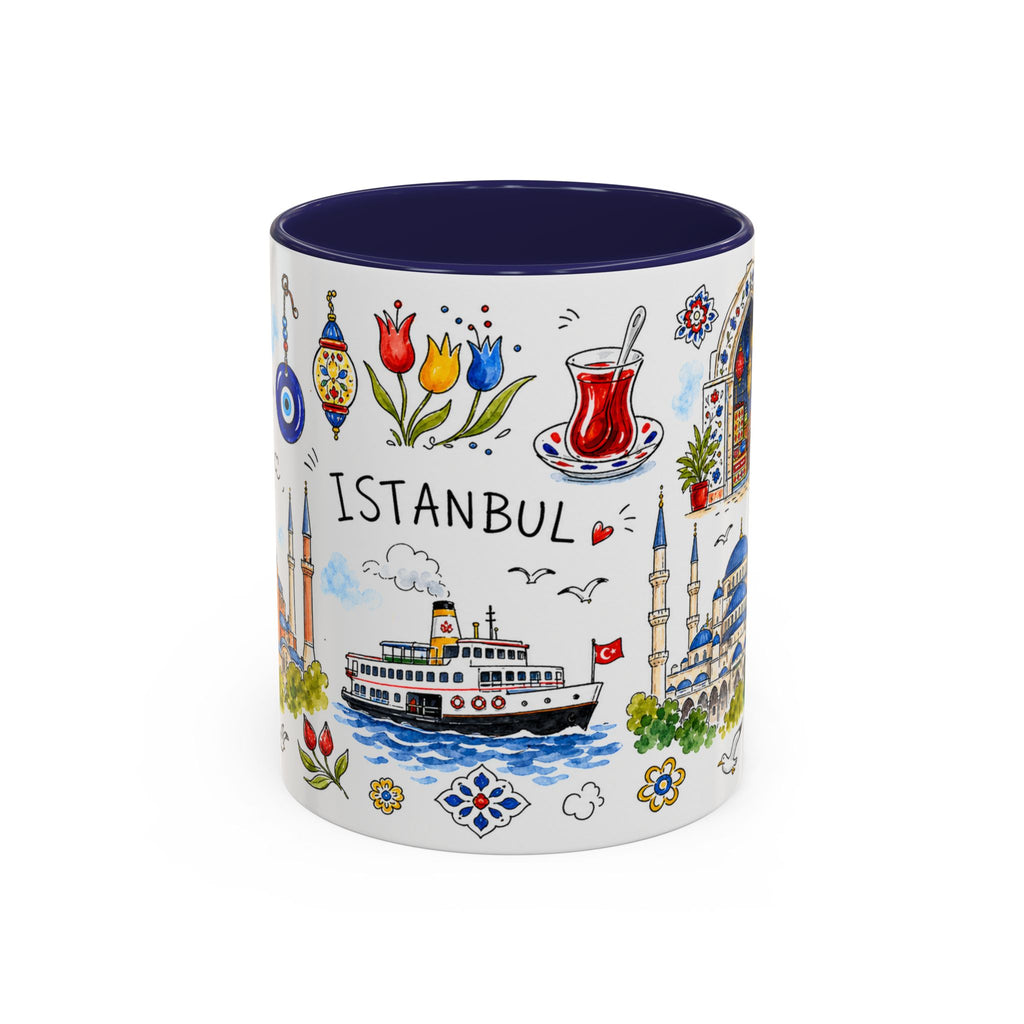 Istanbul Travel Mug | European City Souvenir Accent Coffee Mug | 11oz 15oz Ceramic Cup