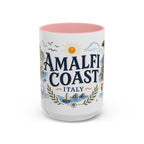 Amalfi Coast Coffee Mug | Travel Destination Souvenir Gift | Accent Color Ceramic 11oz 15oz