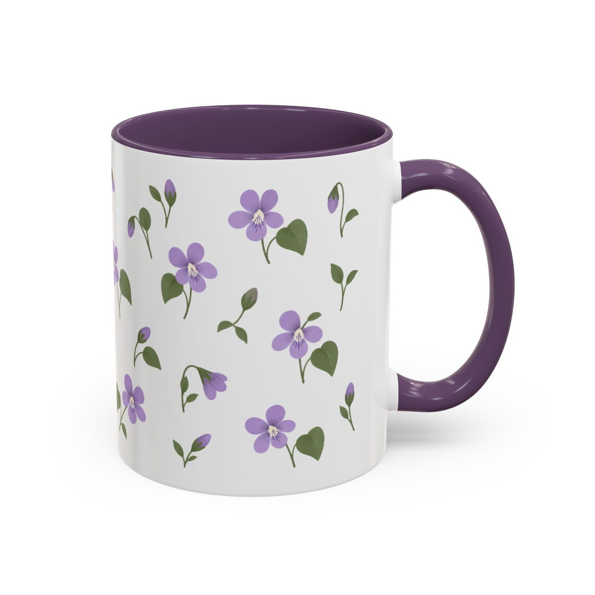 Illinois Violet Mug, State Flower Floral Coffee Cup, 11oz Botanical Gift