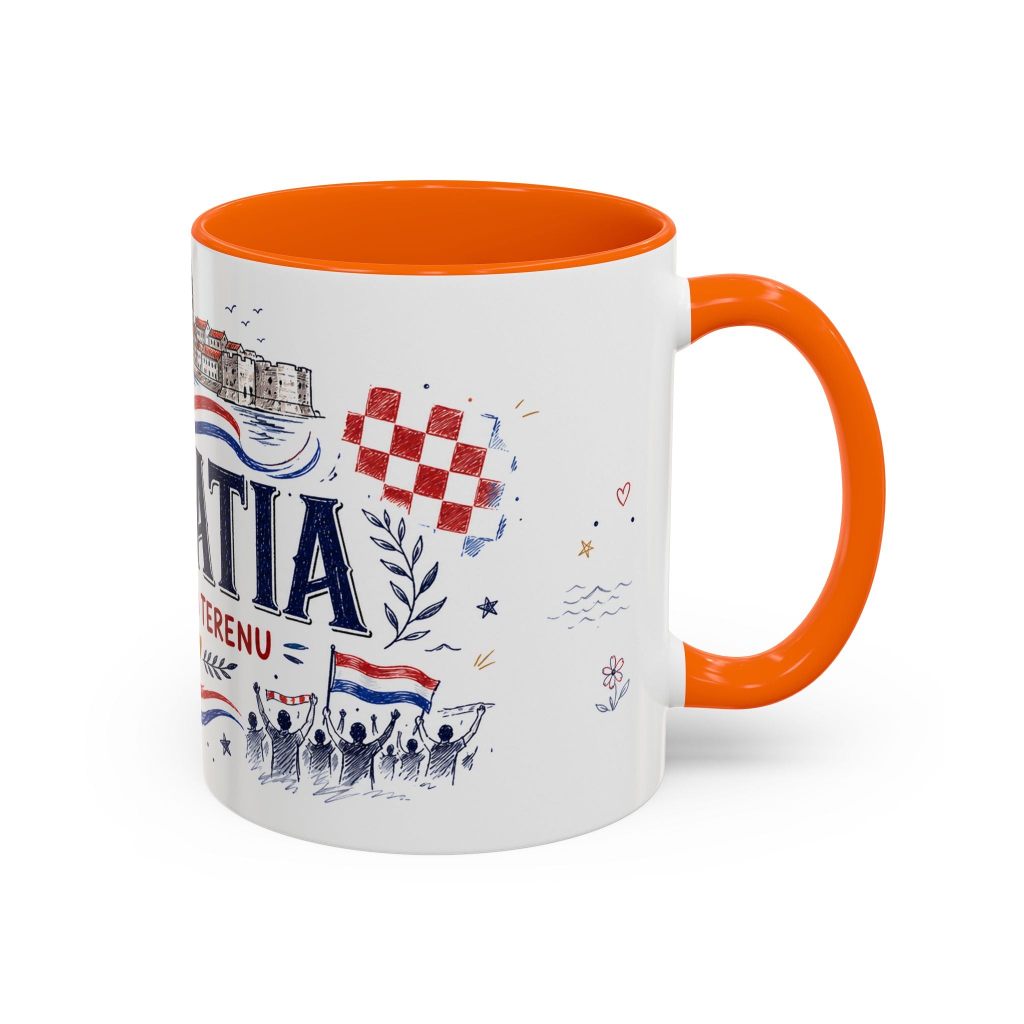 Croatia Soccer Coffee Mug | World Cup Fan Gift | Accent Color Ceramic 11oz 15oz Match Day Cup