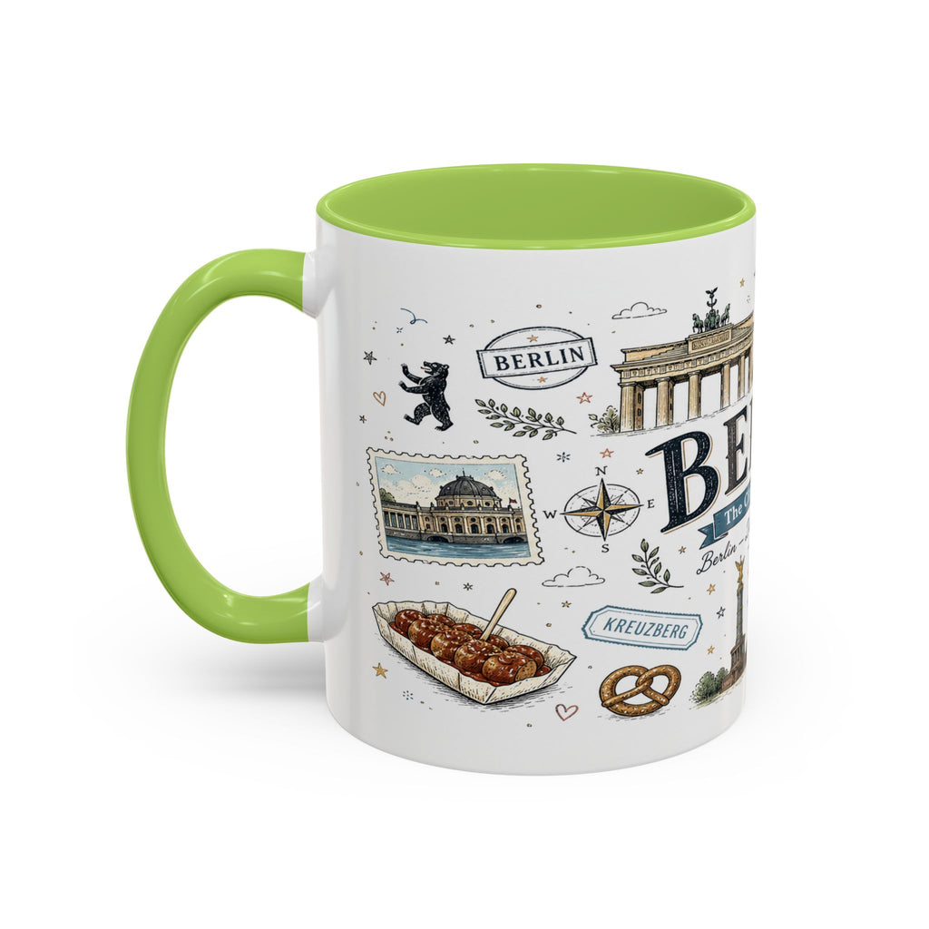 Berlin Coffee Mug | Germany Souvenir Travel Gift | Accent Color Ceramic 11oz 15oz