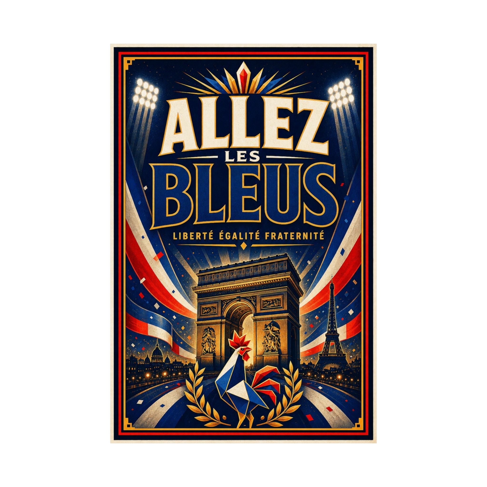 France World Cup Poster | Rally Fan Art Print | 2026 Soccer Wall Decor