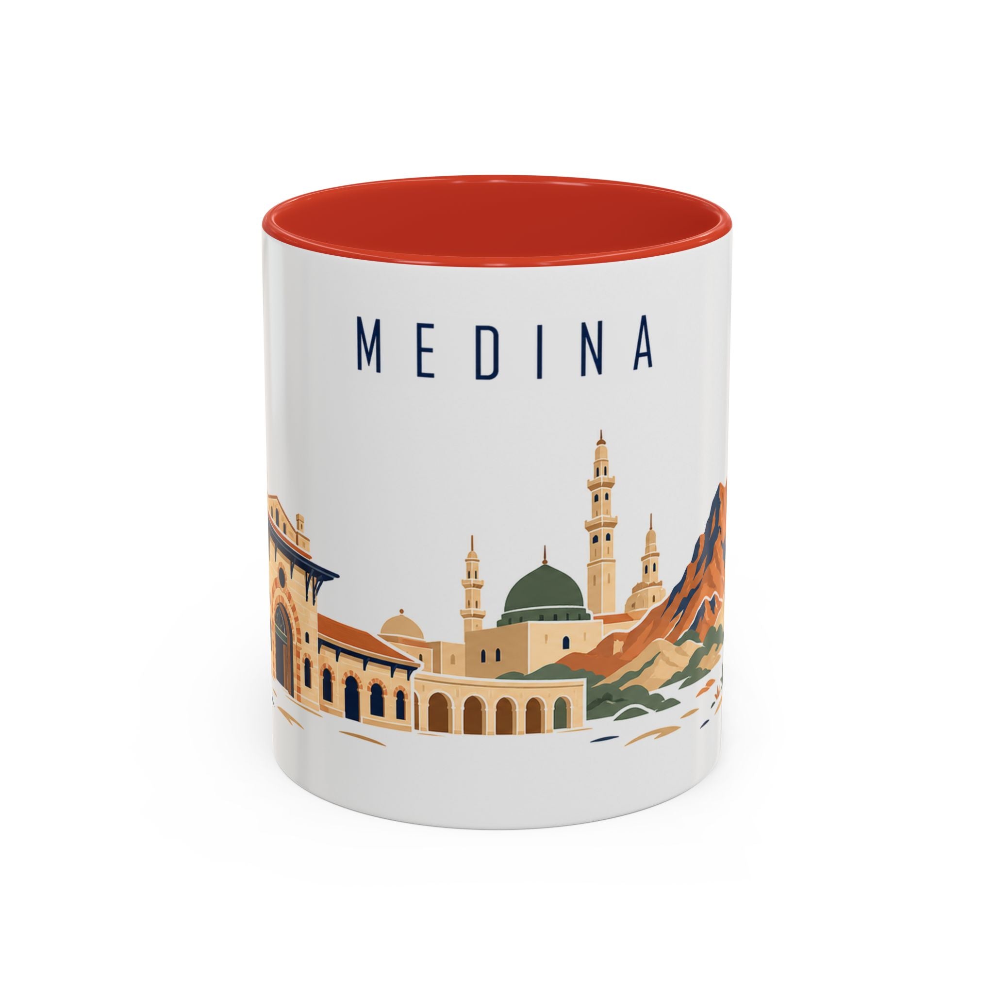 Medina Coffee Mug | Saudi Arabia Travel Souvenir | Porcelain Decal City Gift | 11oz 15oz Accent Mug