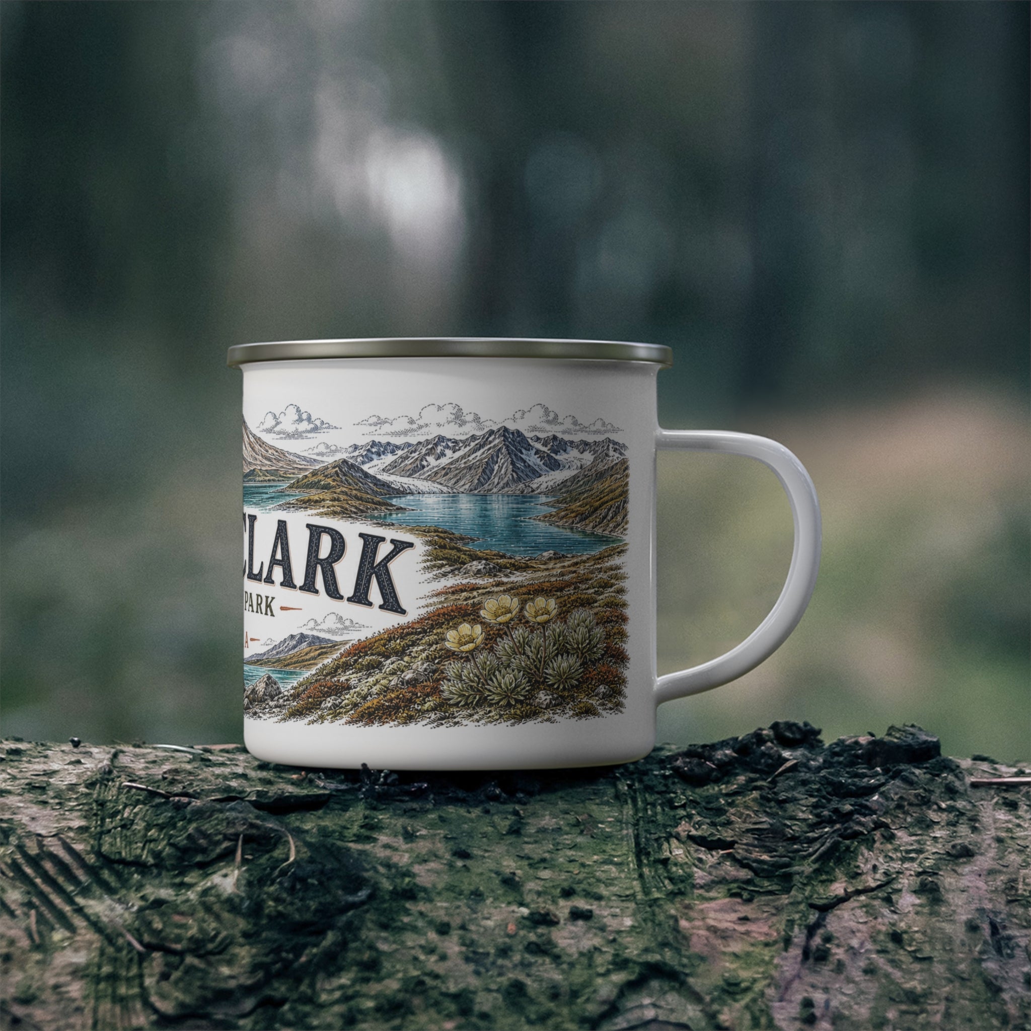 Lake Clark National Park Vintage Enamel Camping Mug | 12oz National Park Hiking Gift