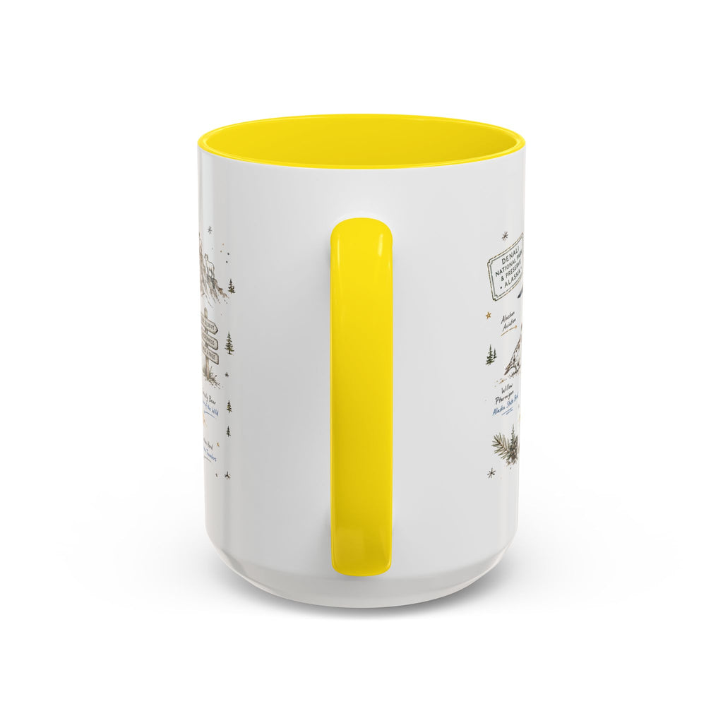 Denali National Park Coffee Mug | Alaska National Park Hiking Gift | Accent Color Ceramic 11oz 15oz