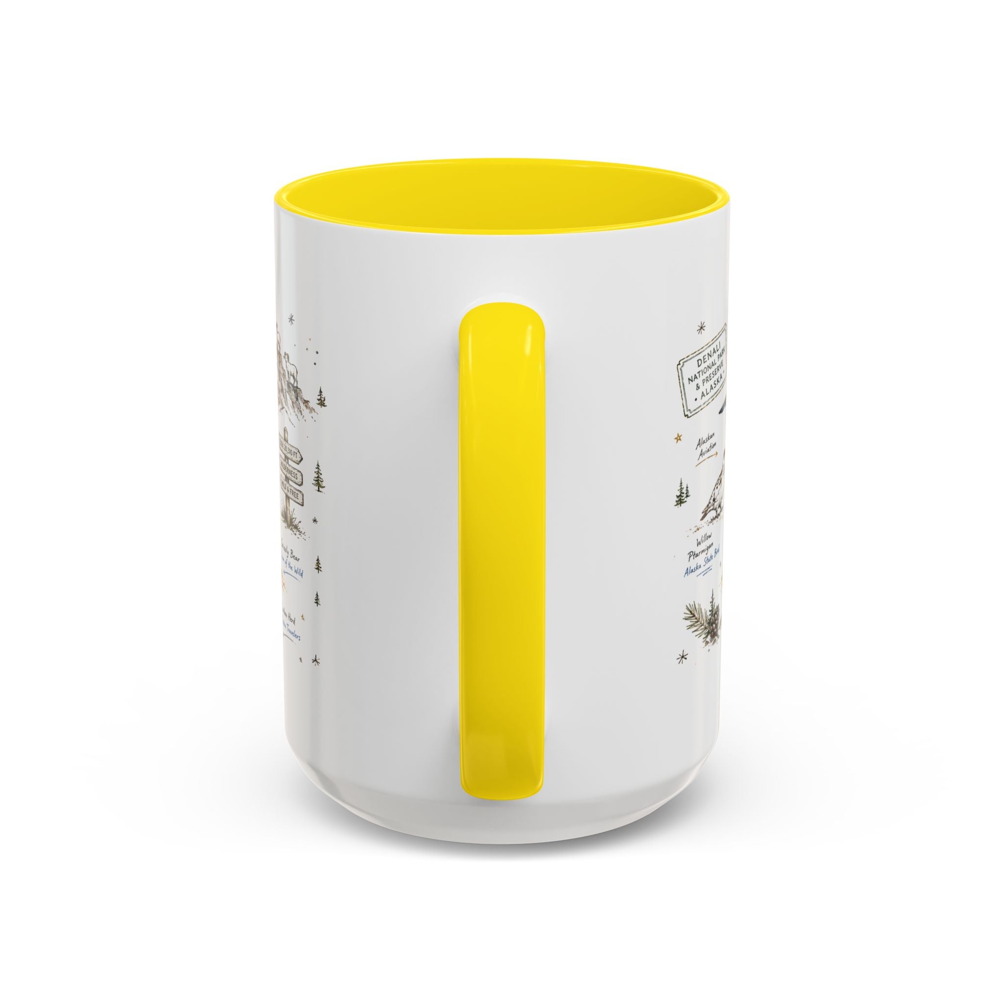 Denali National Park Coffee Mug | Alaska National Park Hiking Gift | Accent Color Ceramic 11oz 15oz