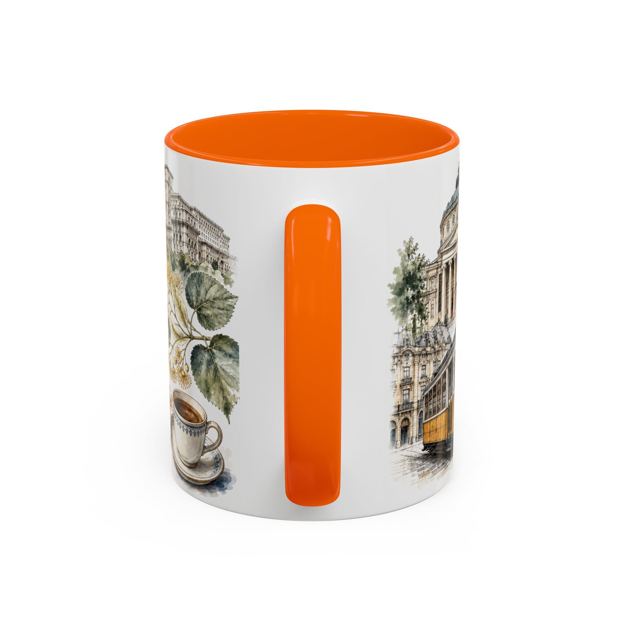Bucharest Coffee Mug | Romania Travel Souvenir | Vintage Illustrated City Gift | 11 oz 15 oz Accent Mug