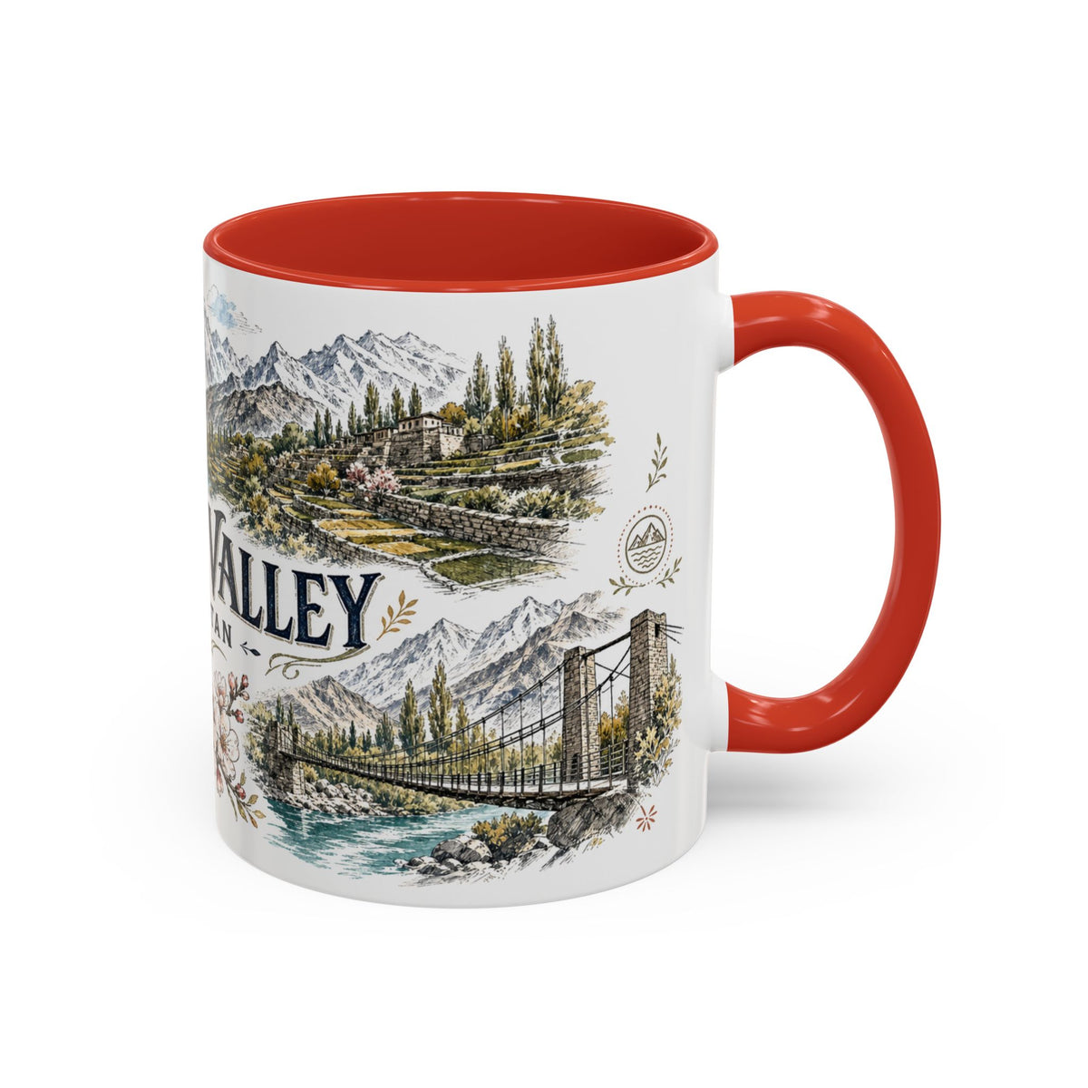 Hunza Valley Mug, Pakistan Travel Souvenir, Bucket List Gift, Accent Ceramic Coffee Mug 11oz 15oz