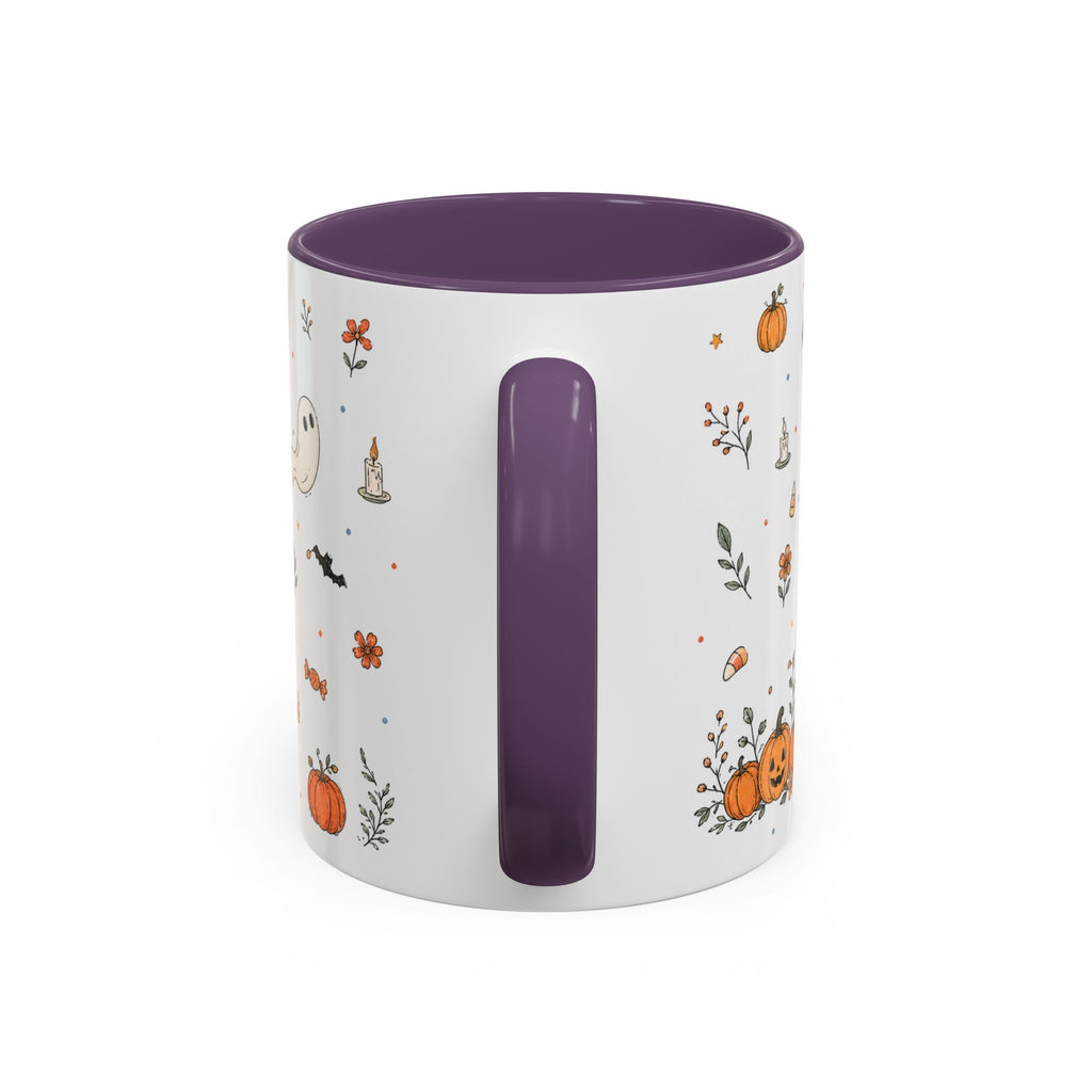 Halloween Party Mug | Ghost Black Cat Candy Watercolor Gift | Accent Cup 11oz 15oz