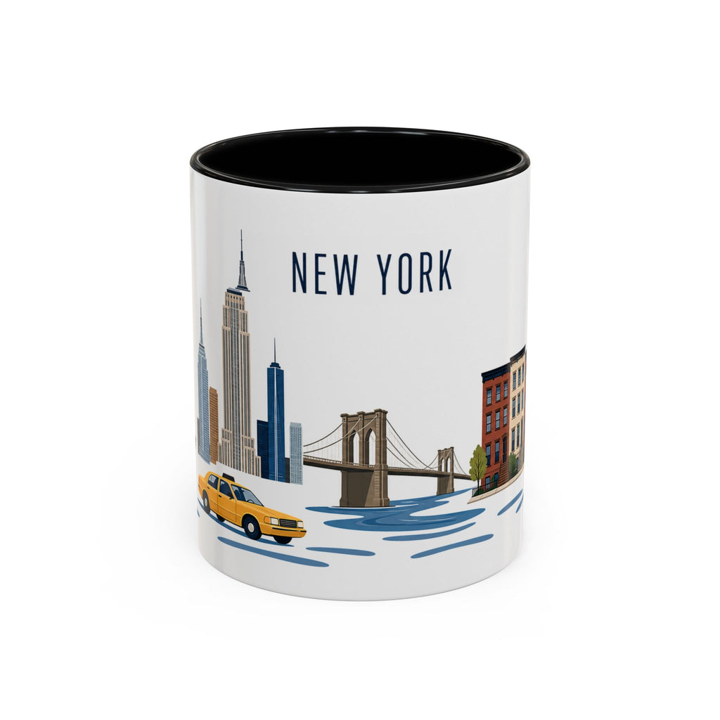 New York Coffee Mug | United States Travel Souvenir | Porcelain Decal City Gift | 11oz 15oz Accent Mug