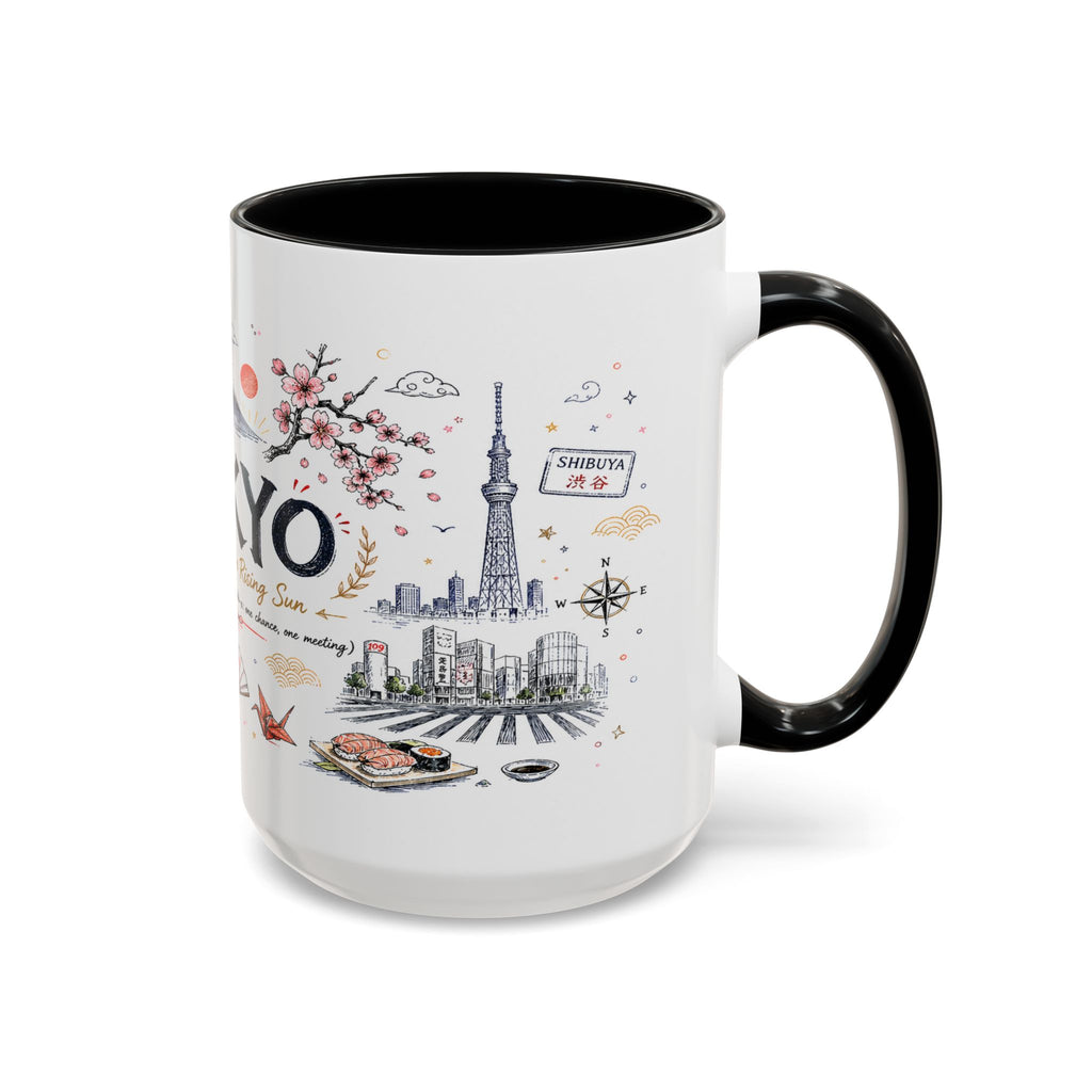 Tokyo Coffee Mug | Japan Souvenir Travel Gift | Accent Color Ceramic 11oz 15oz