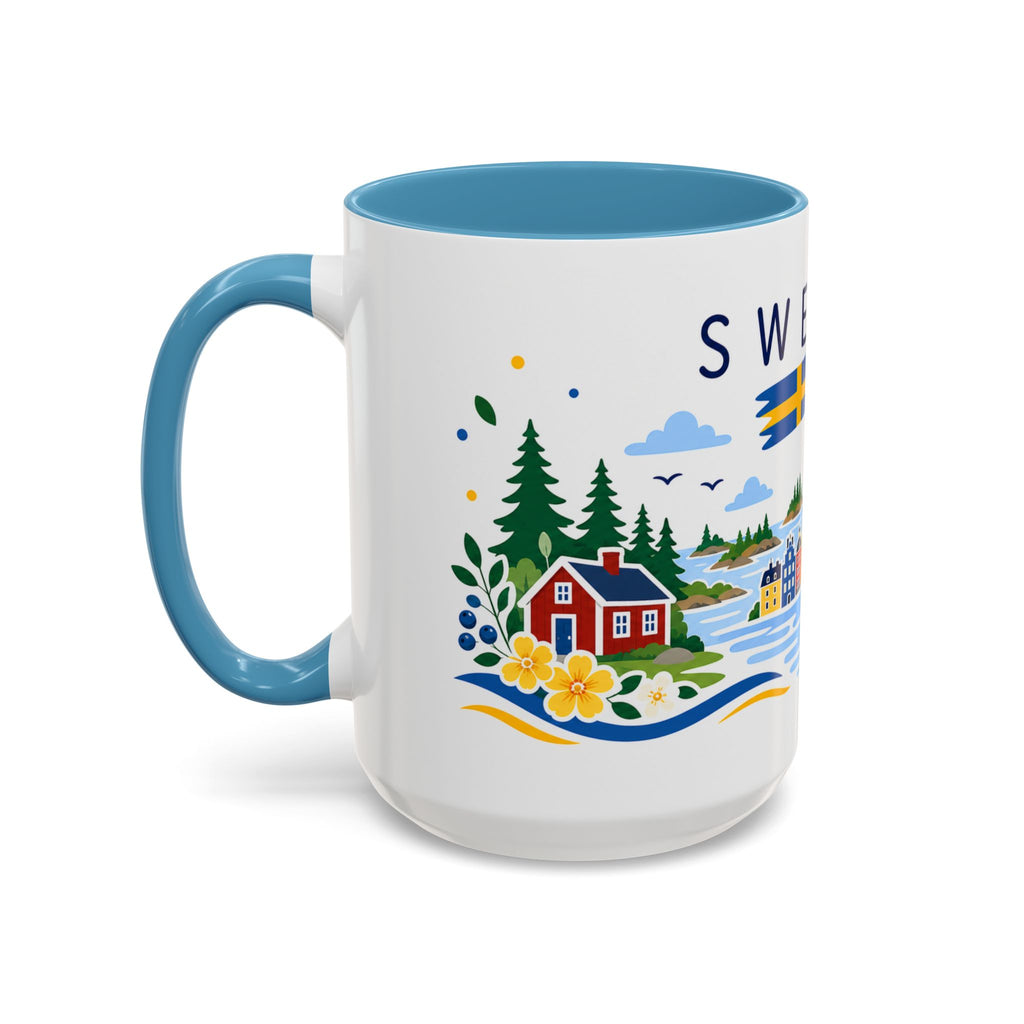 Sweden Coffee Mug | Travel Souvenir Accent Mug | Country Gift Ceramic Cup 11oz 15oz