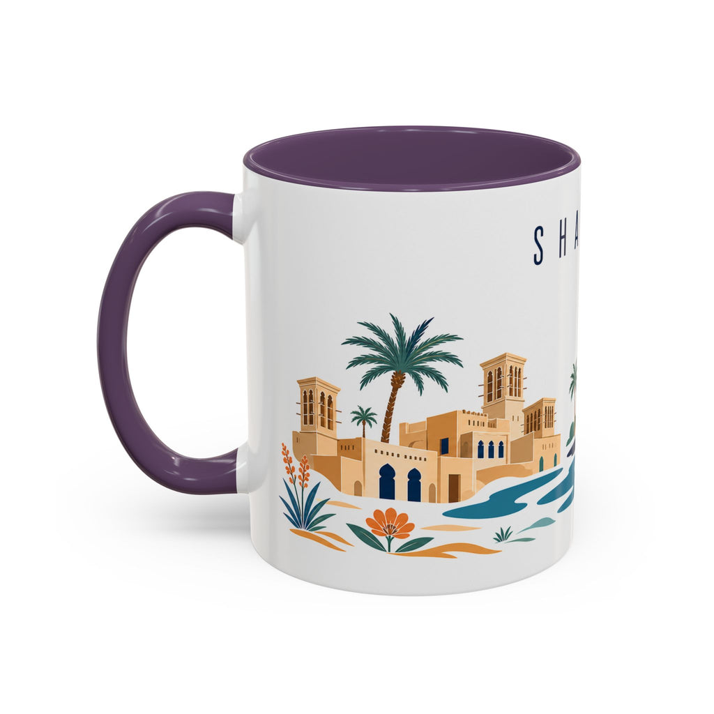 Sharjah Coffee Mug | United Arab Emirates Travel Souvenir | Porcelain Decal City Gift | 11oz 15oz Accent Mug
