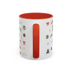 Boston Christmas Mug | Watercolor Travel Souvenir | Holiday Gift | Accent Ceramic Coffee Cup 11oz 15oz