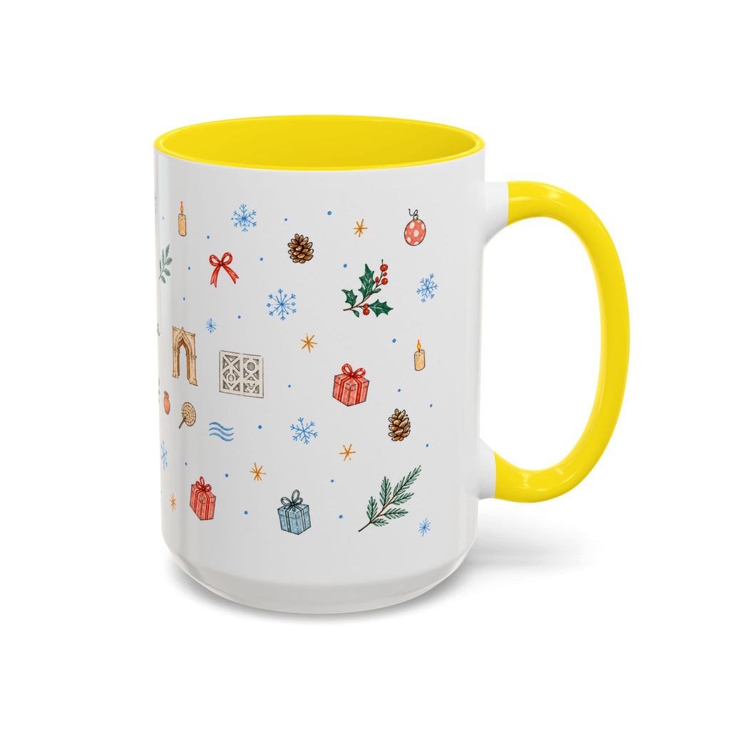 Dhaka Christmas Mug | Watercolor Travel Souvenir | Holiday Gift | Accent Ceramic Coffee Cup 11oz 15oz