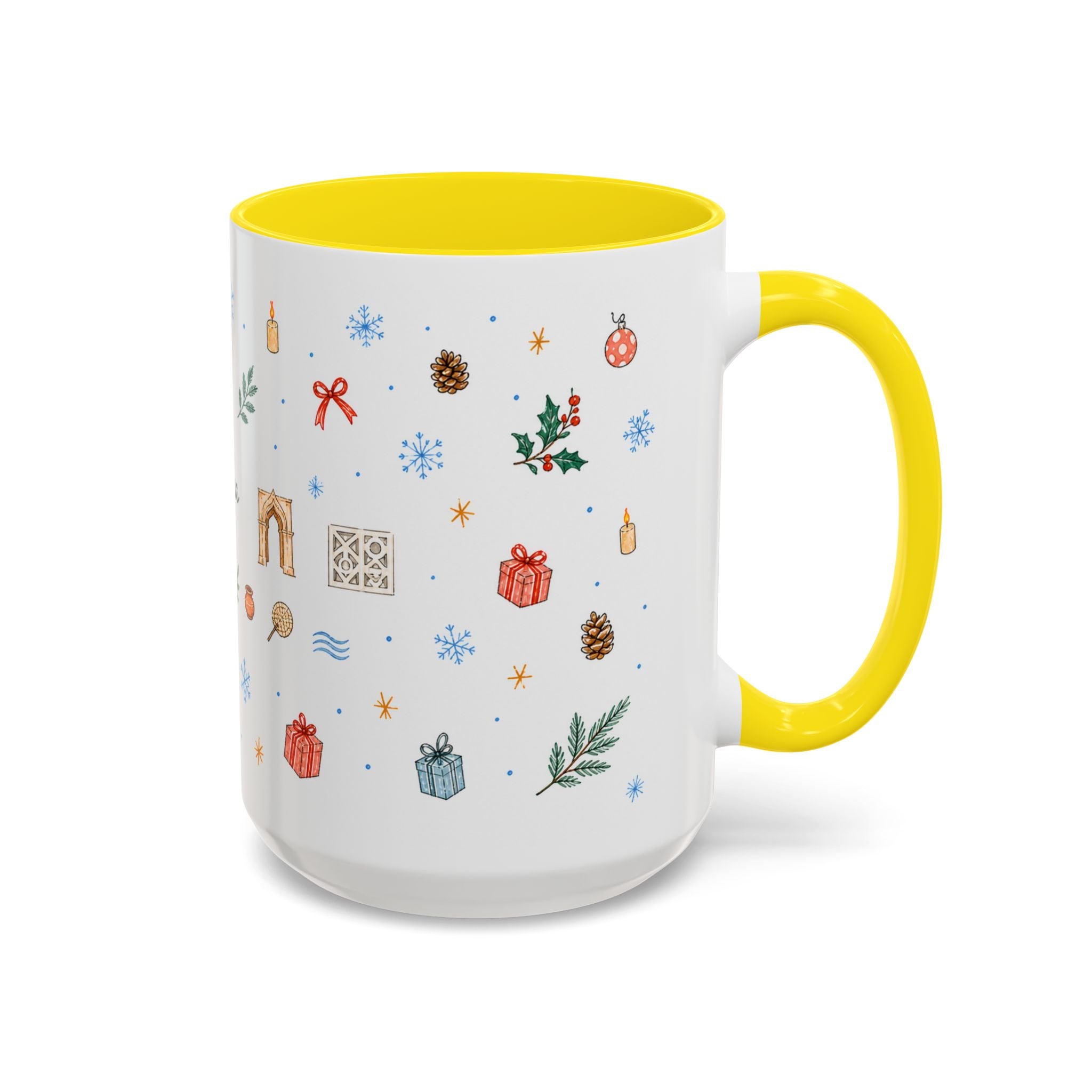 Dhaka Christmas Mug | Watercolor Travel Souvenir | Holiday Gift | Accent Ceramic Coffee Cup 11oz 15oz