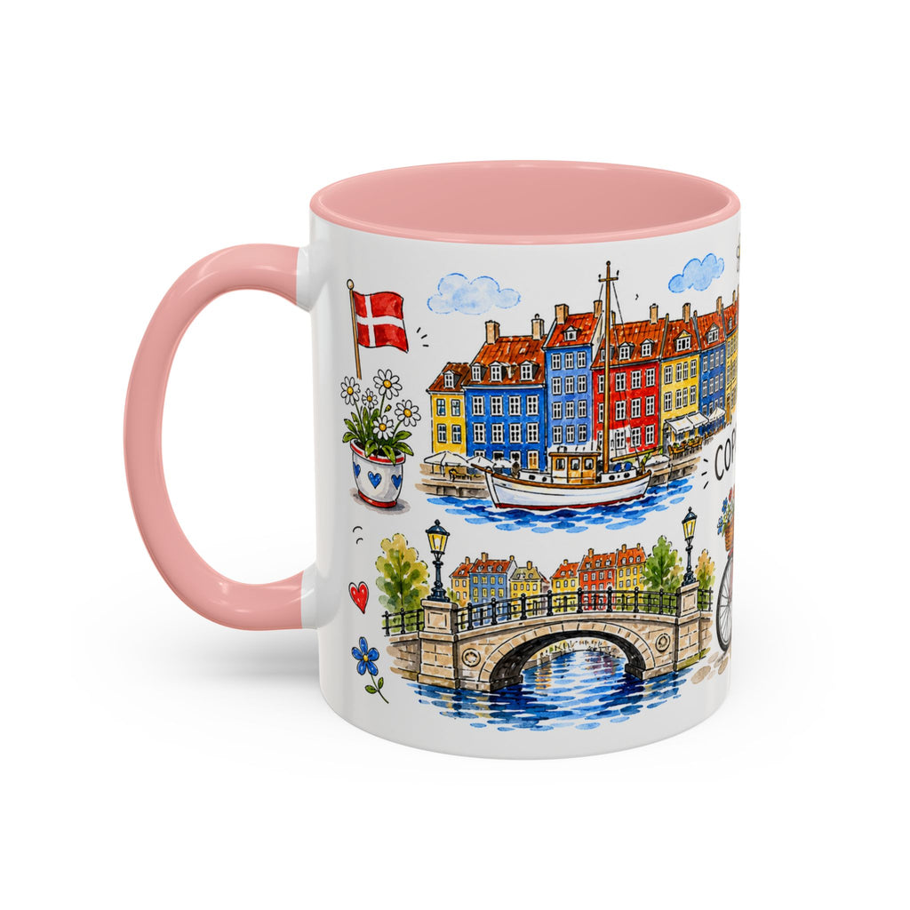 Copenhagen Travel Mug | European City Souvenir Accent Coffee Mug | 11oz 15oz Ceramic Cup