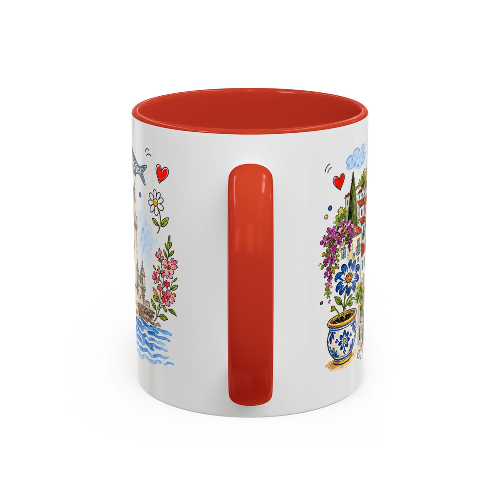Lisbon Travel Mug | European City Souvenir Accent Coffee Mug | 11oz 15oz Ceramic Cup