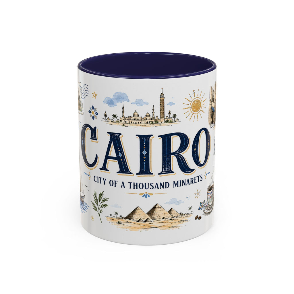 Cairo Coffee Mug | Egypt Souvenir Travel Gift | Accent Color Ceramic 11oz 15oz