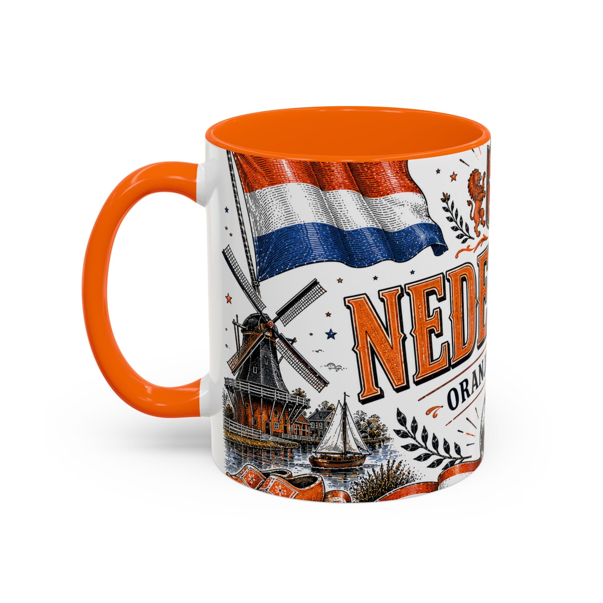Netherlands Soccer Coffee Mug | World Cup Fan Gift | Accent Color Ceramic 11oz 15oz Match Day Cup
