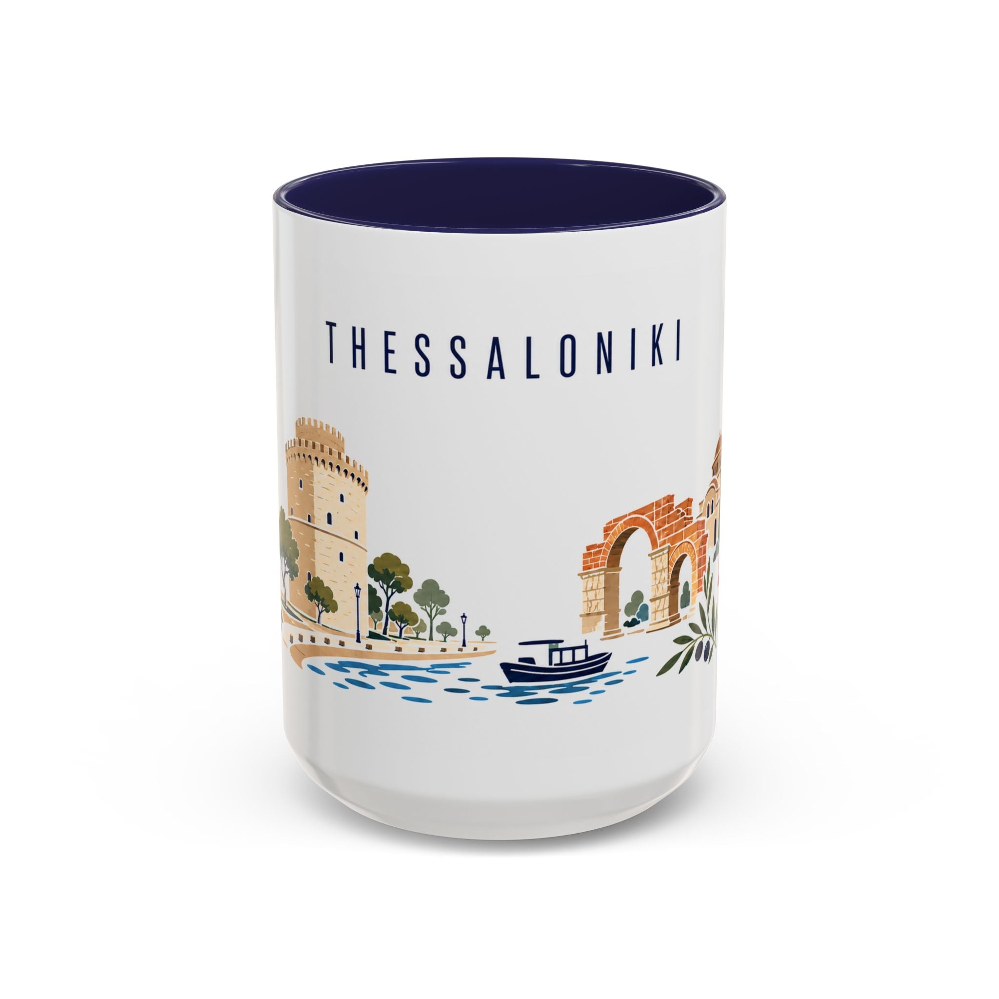 Thessaloniki Coffee Mug | Greece Travel Souvenir | Porcelain Decal City Gift | 11oz 15oz Accent Mug