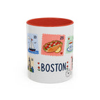 Boston Coffee Mug | Postage Stamp Collage Mug | Travel Souvenir Accent Cup 11oz 15oz