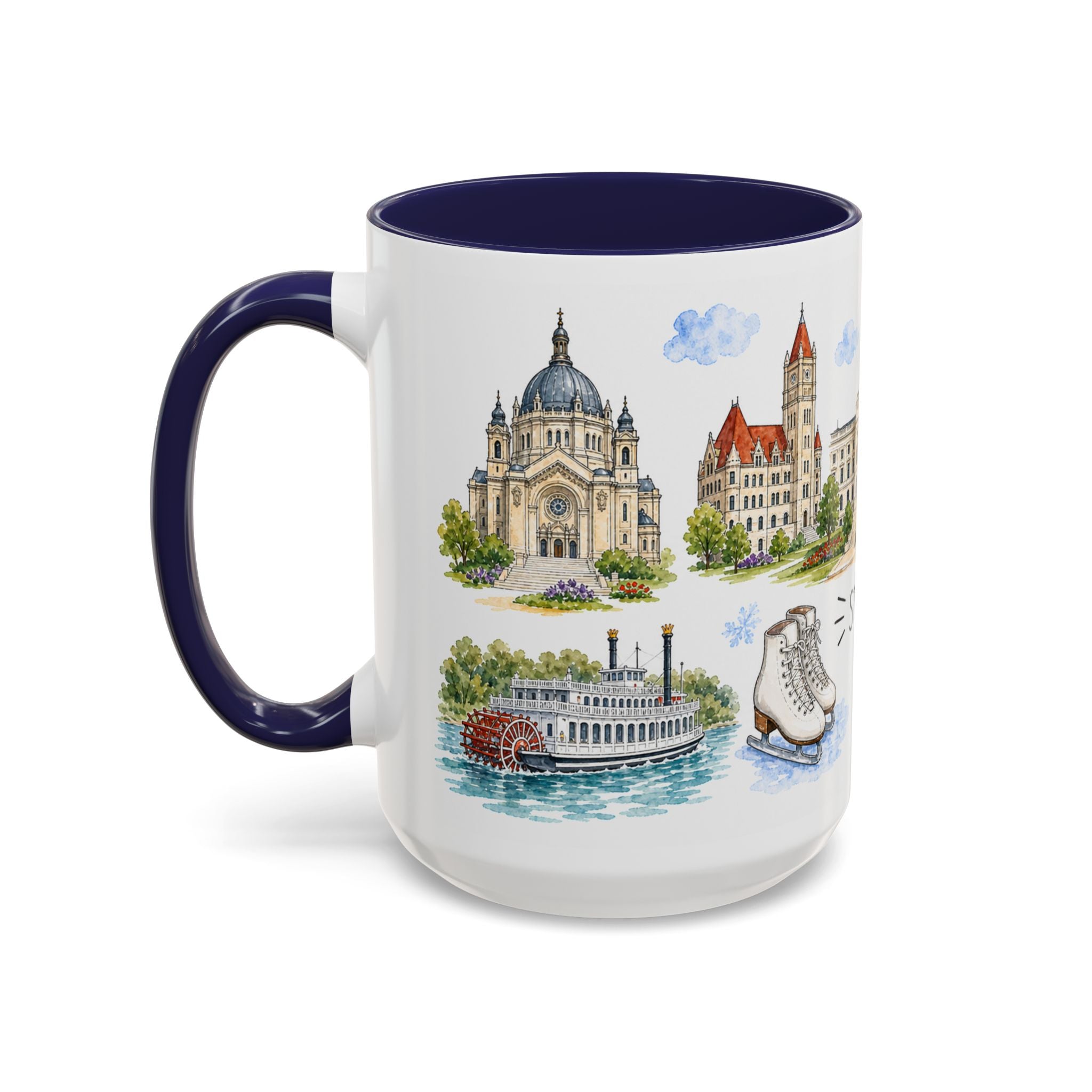 St. Paul Illustrated Travel Mug | City Souvenir Accent Coffee Mug | 11oz 15oz Ceramic Cup