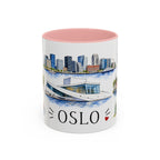 Oslo Illustrated Travel Mug | City Souvenir Accent Coffee Mug | 11oz 15oz Ceramic Cup